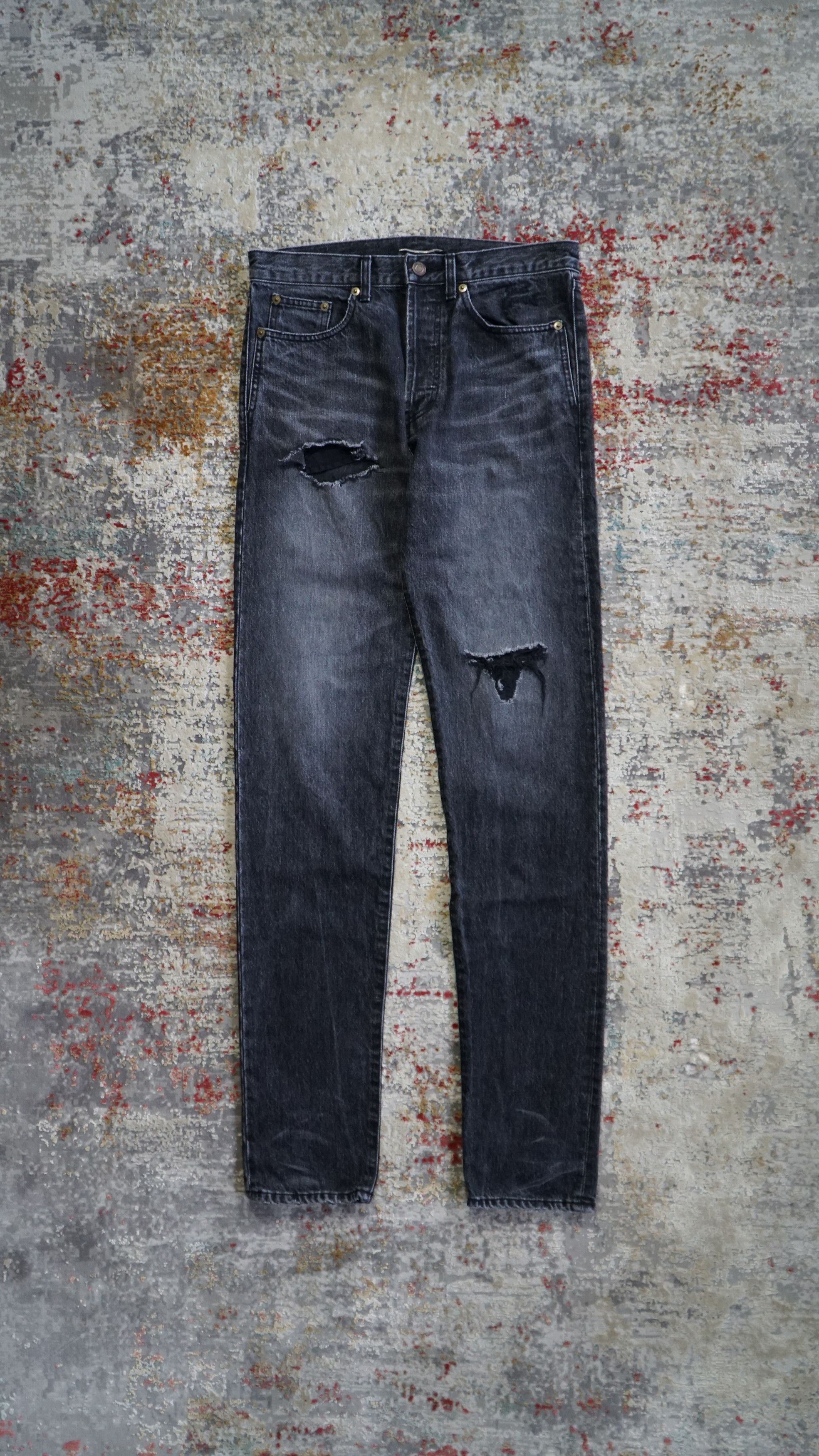 Saint Laurent Paris Saint Laurent Paris AW17 D14 "Faded Black" denim Size US 29 - 1 Thumbnail
