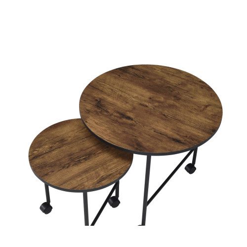 Designer × Homemade ACME Oblis 2Pc Pk Nesting Tables, Vintage Oak 83150 Size US L / EU 52-54 / 3 - 6 Thumbnail