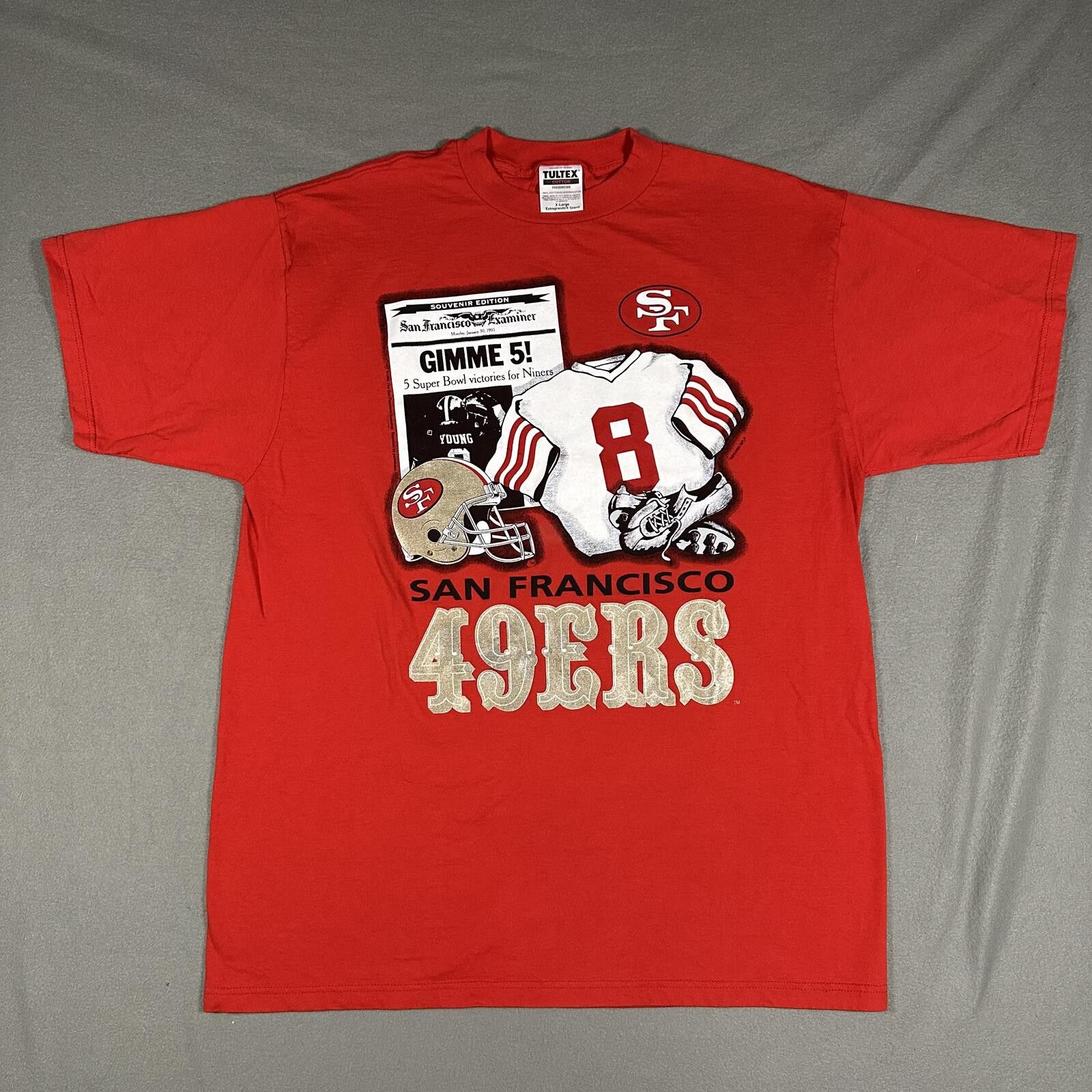 Tultex Vintage San Francisco 49ers red XL graphic t-shirt Size US XL / EU 56 / 4 - 1 Thumbnail