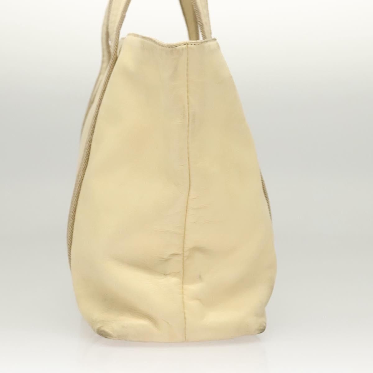 Prada PRADA Hand Bag Leather Cream Silver Size ONE SIZE - 4 Thumbnail