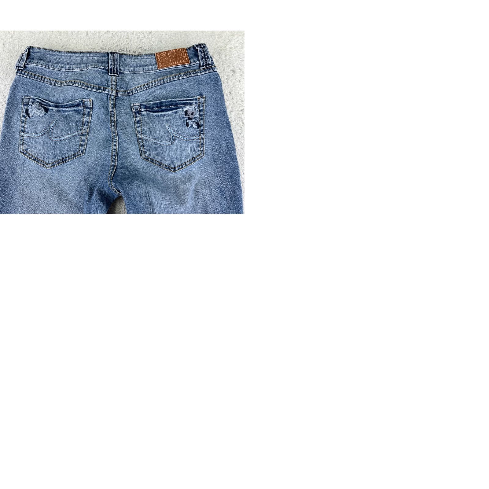 Vintage INC Jeans Women 8 Blue Denim Skinny Embroidered Distressed Cotton 27x28 Womens Size 30" / US 8 / IT 44 - 10 Thumbnail
