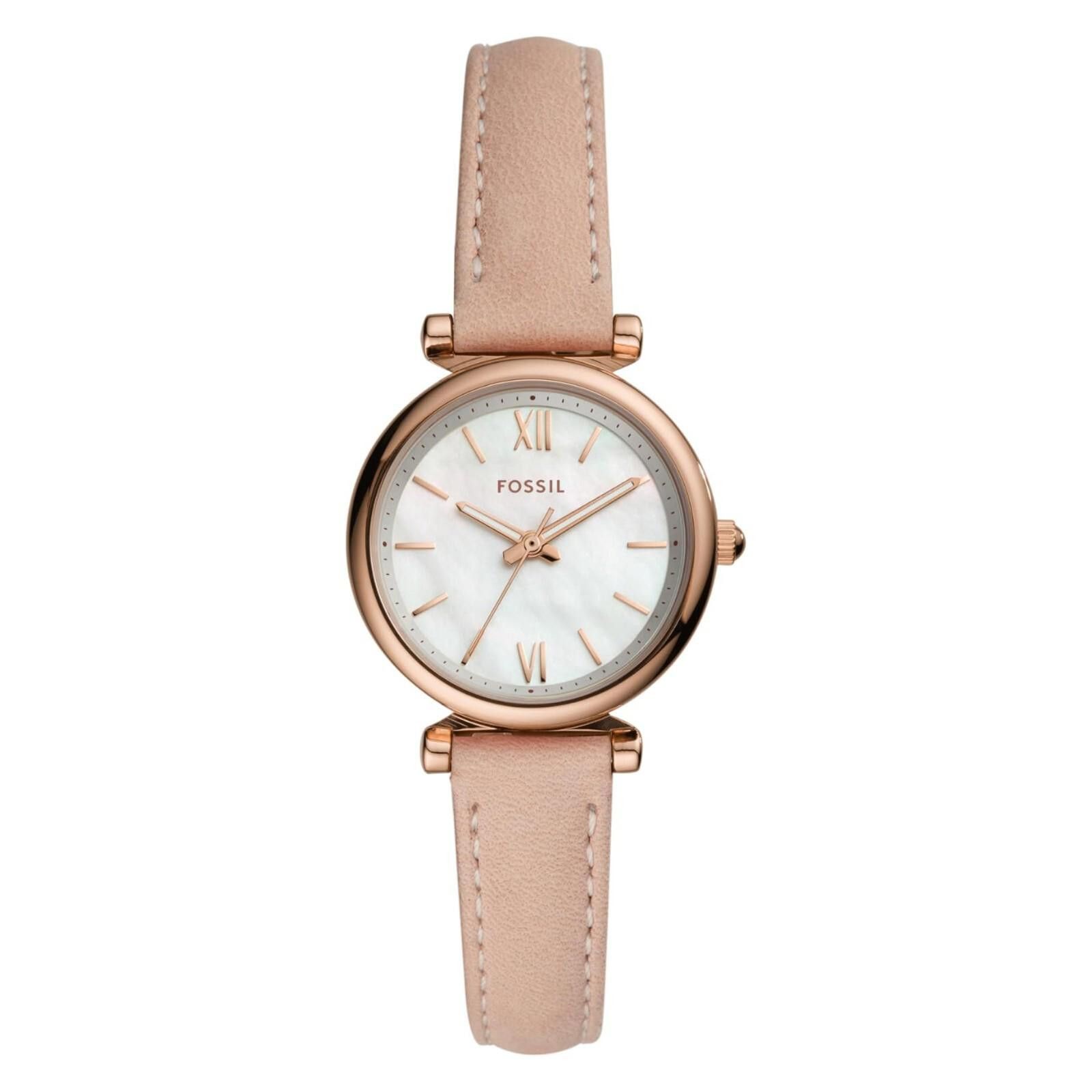 Fossil Fossil Carlie Mini Women's White Dial BeigeLeather BandWatch Size ONE SIZE - 1 Thumbnail