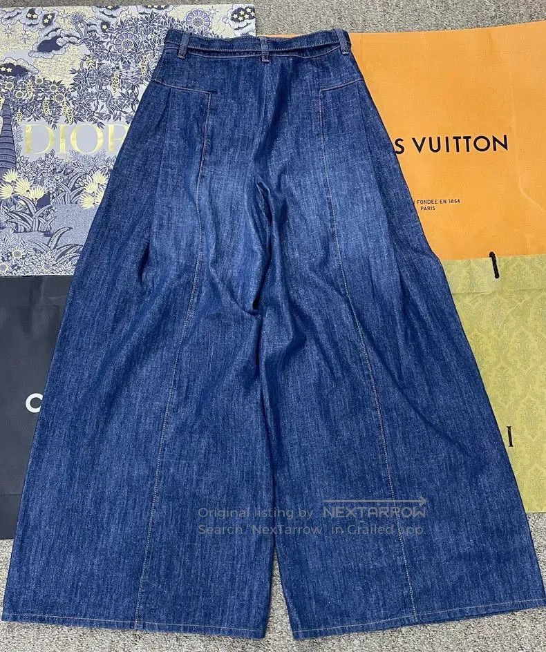 Chanel Chanel Blue Wide-Leg Denim Jeans. Size US 34 / EU 50 - 3 Thumbnail