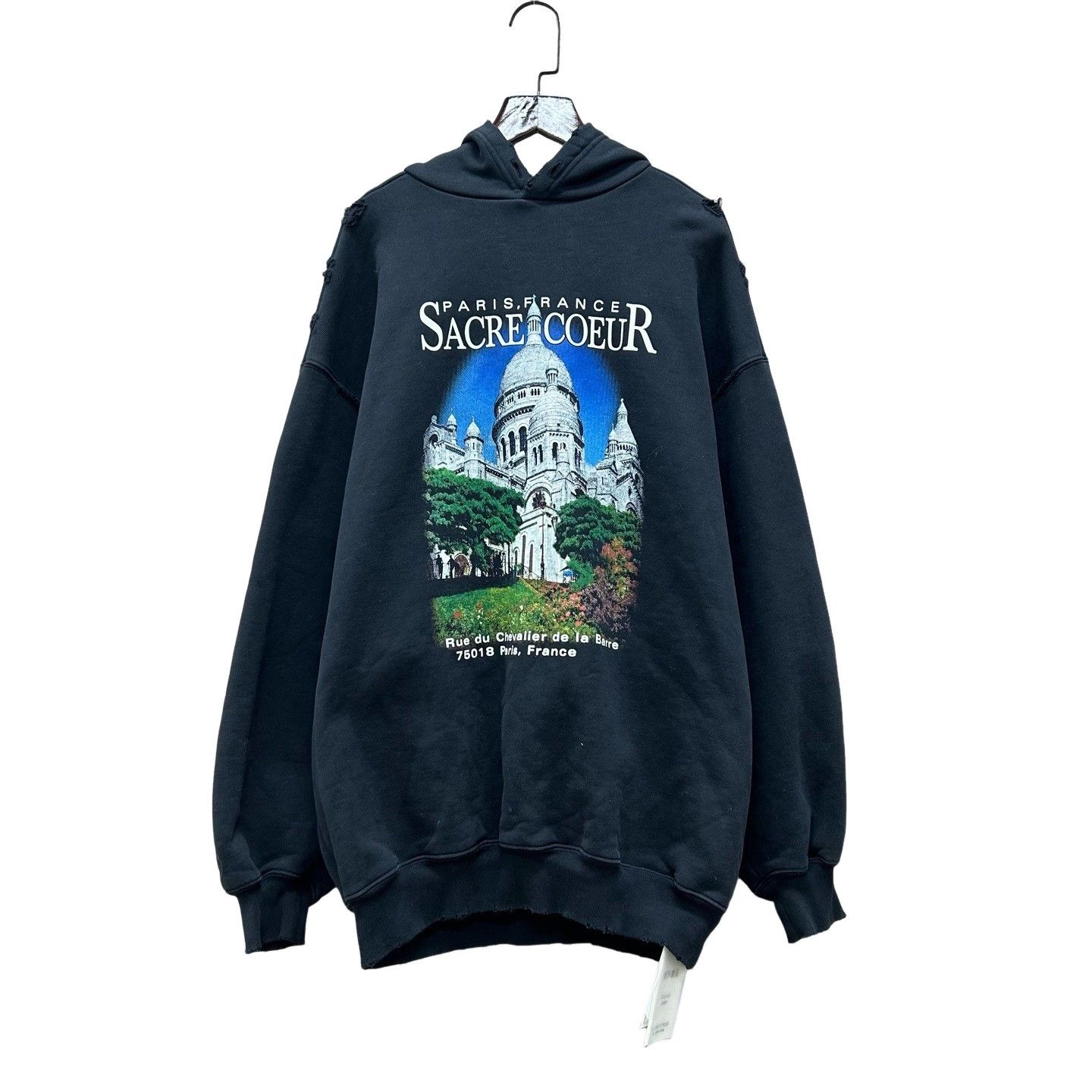 Balenciaga Balenciaga Sacre Coeur Graphic Distressed Hoodie Size XXS Size US XXS / EU 40 - 1 Thumbnail