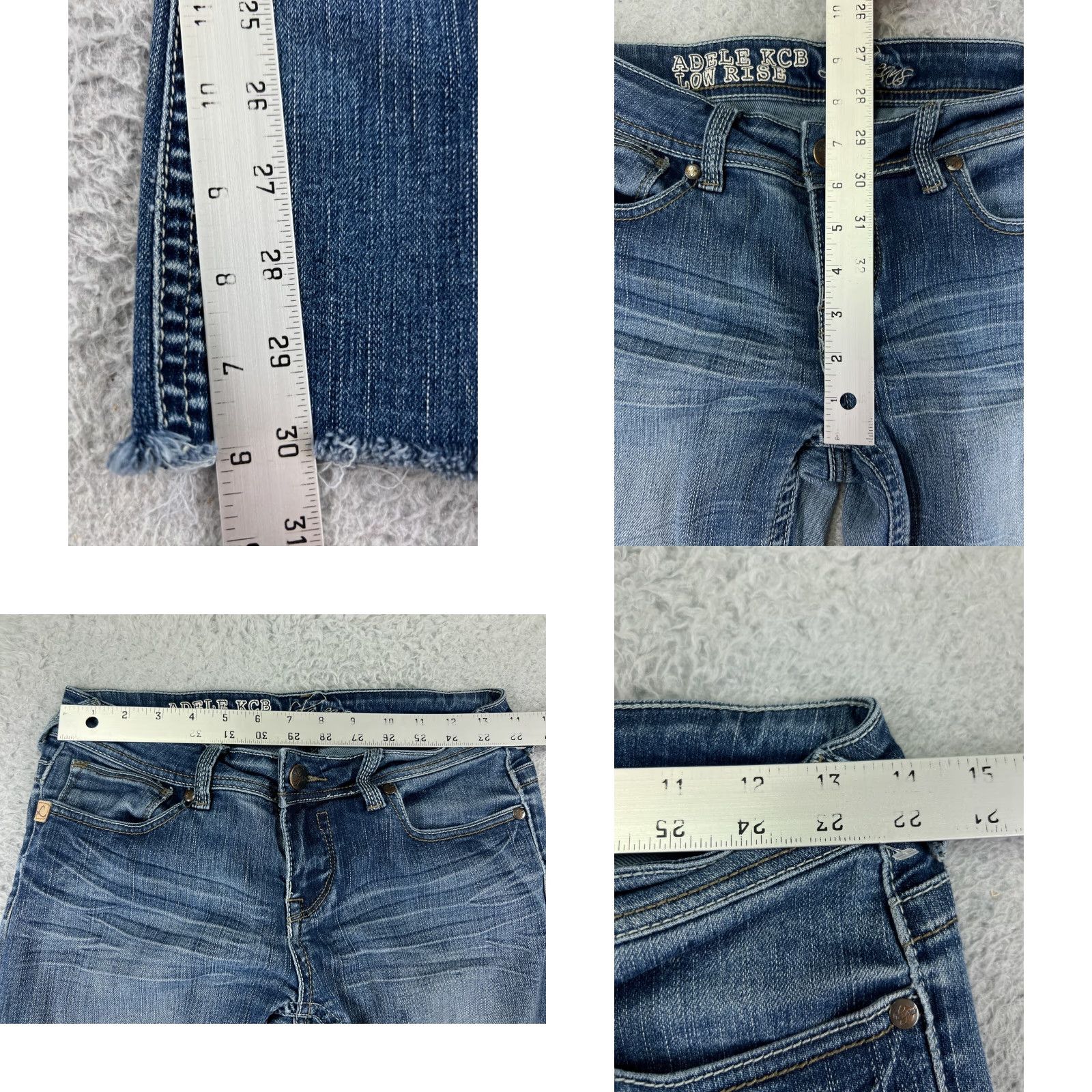 Vintage Lola Jeans Jeans Womens 26 Blue Denim Bootcut Adele KCB Low Rise Raw Hem Distressed 5-Pocket Style Cowboy Southwestern Designer Mens? Size 26" / US 2 / IT 38 - 9 Thumbnail