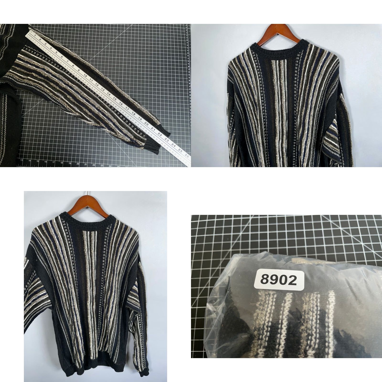 Haggar Vintage Haggar Men's Textured Stripe Sweater Adult Large Black Lightweight Knit 90s Size US L / EU 52-54 / 3 - 8 Thumbnail