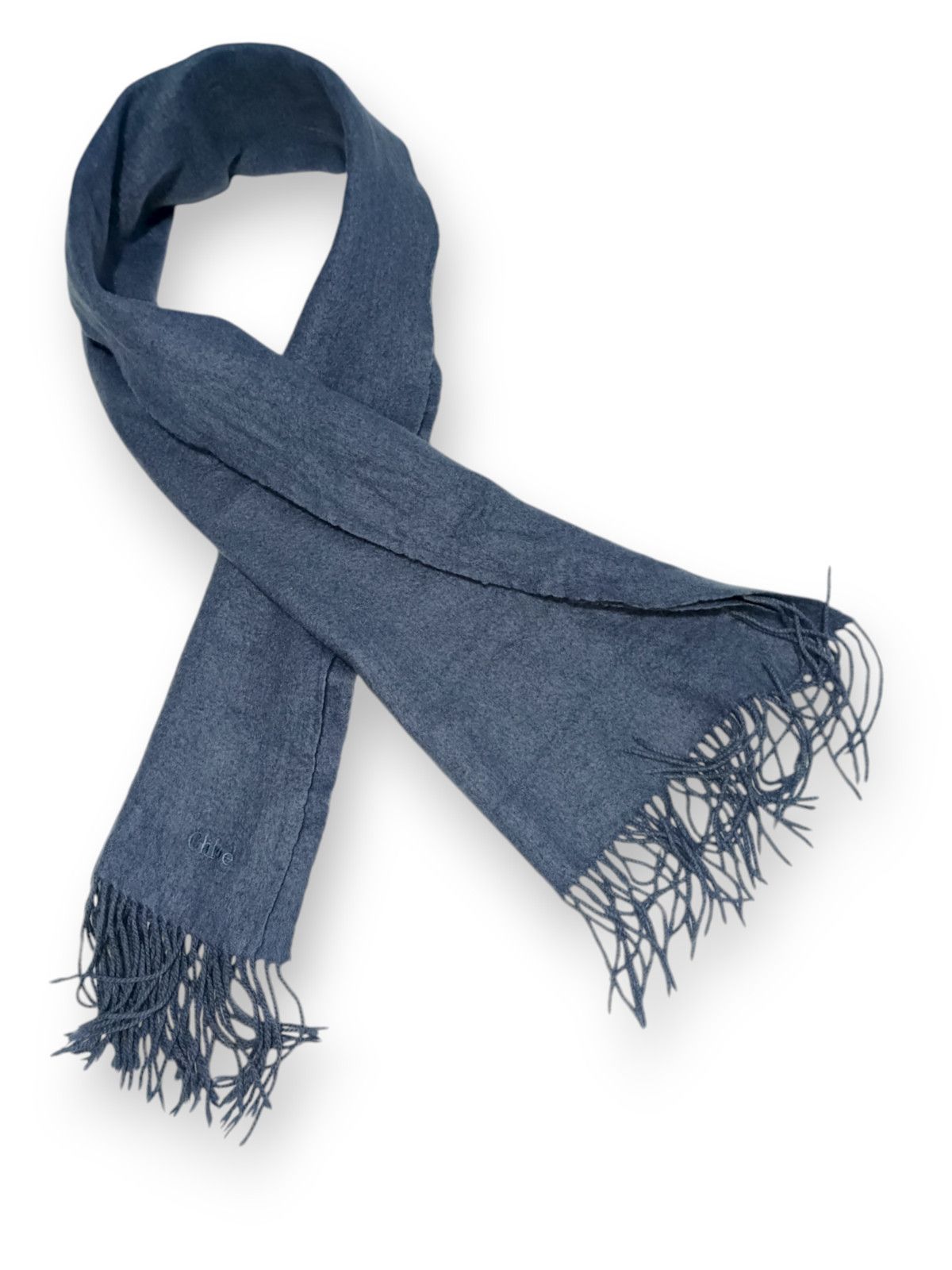 Chloe CHLOE PARIS Vintage Long Blue Wool with Cashmere feel Scarf Size ONE SIZE - 9 Thumbnail