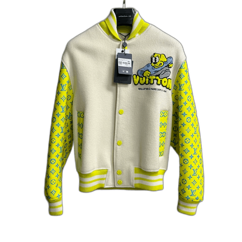 Louis Vuitton Louis Vuitton Yellow Logo Print Baseball Jacket-2506 Size US L / EU 52-54 / 3 - 1 Thumbnail