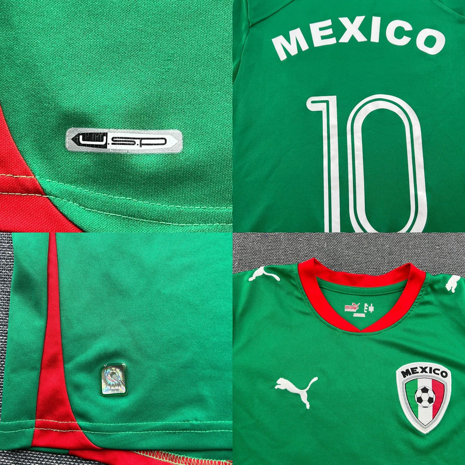 Puma VINTAGE Puma Football Shirt Mens Jersey Green Small 10 Mexico Shirt Short Sleeve Moisture Wicking Quick Dry Athletic Polo T-Shirt Football Mens Size US S / EU 44-46 / 1 - 8 Thumbnail