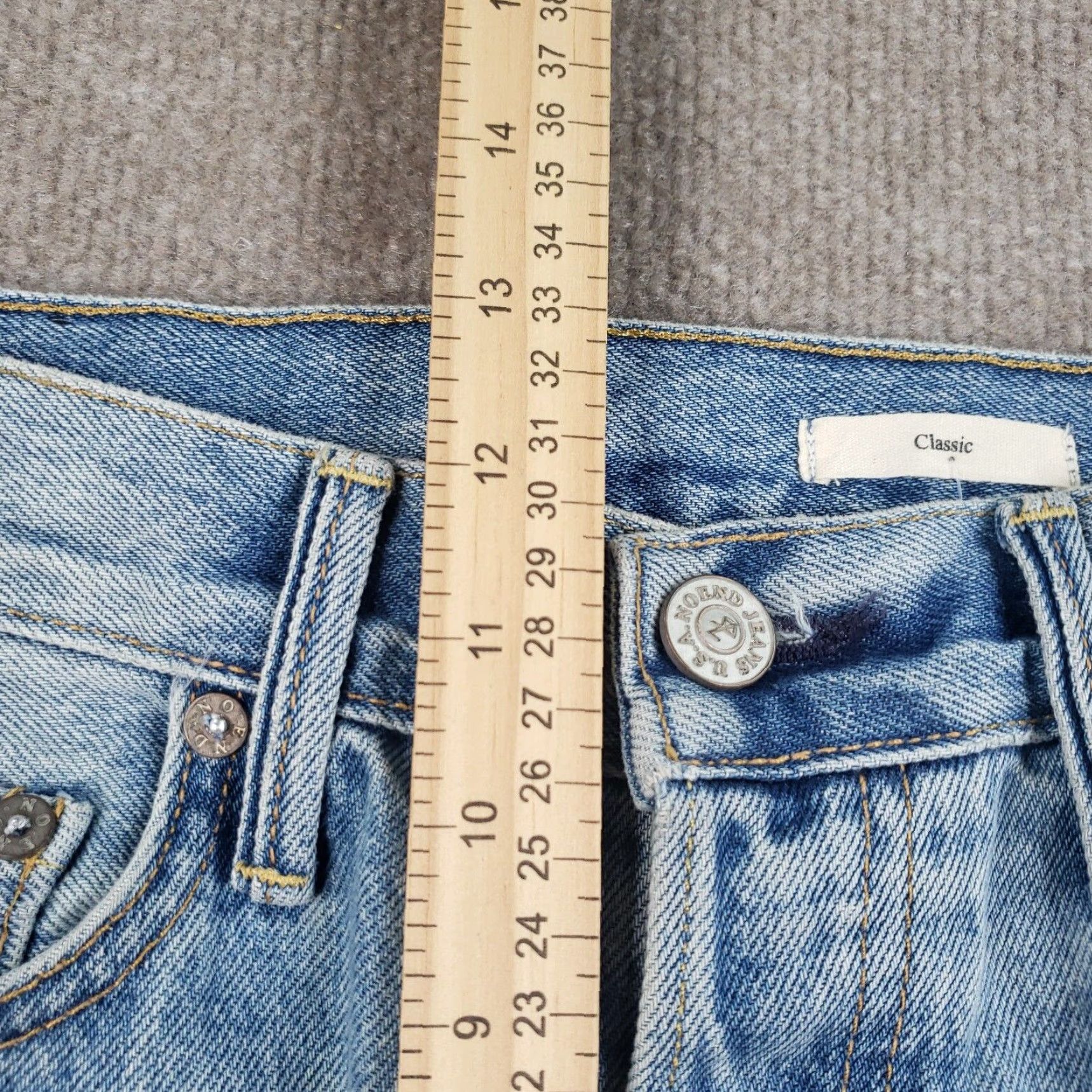 Vintage Noend Jeans Women's 28 Blue High Rise Tapered Button Fly Denim 5-Pocket Regular Distressed Jeans Size 28" / US 6 / IT 42 - 7 Thumbnail