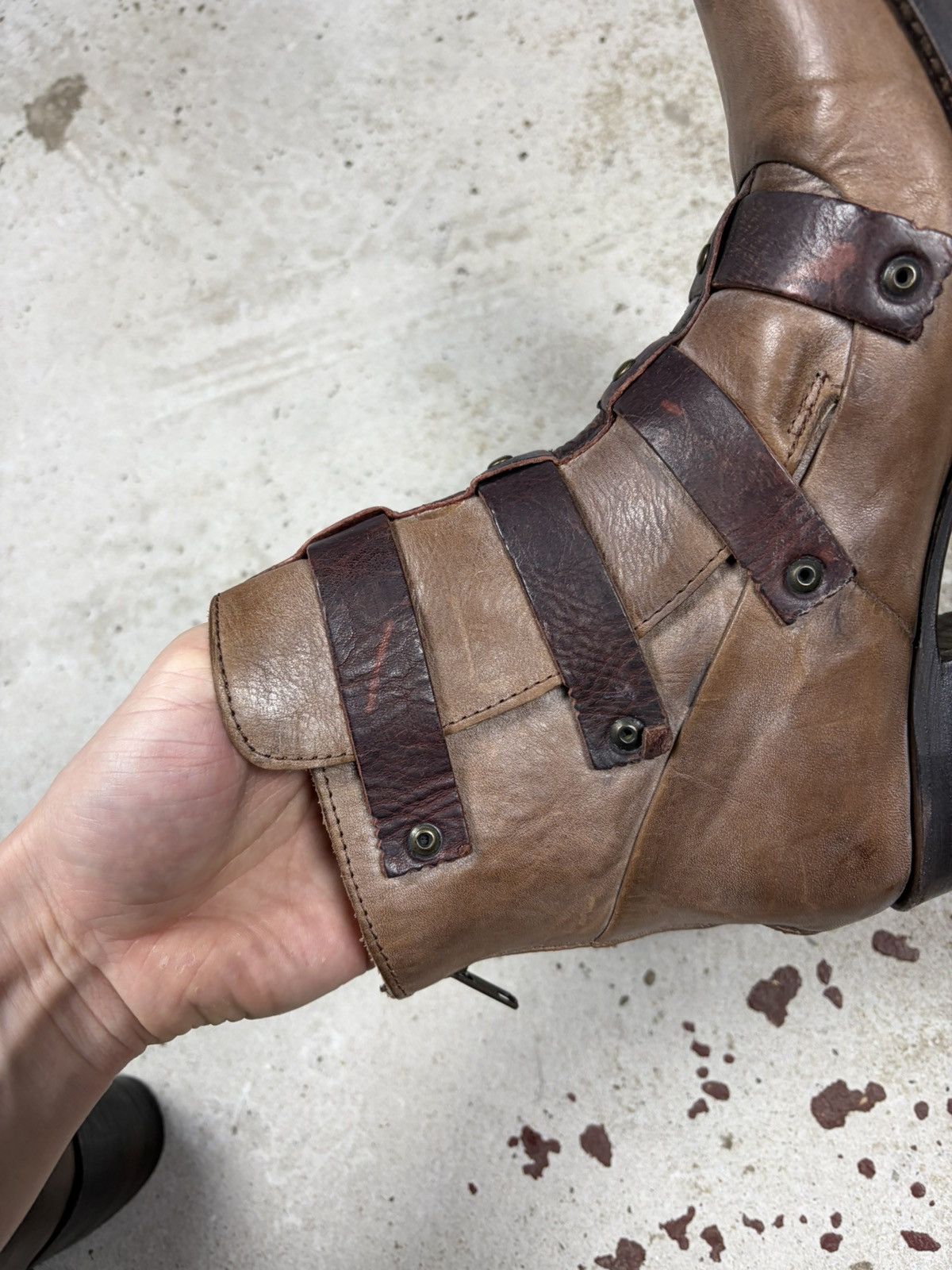 FREEBIRD Freebird by Steven Tate Stone Ankle Boots Buckle Leather Size US 7 / IT 37 - 13 Thumbnail