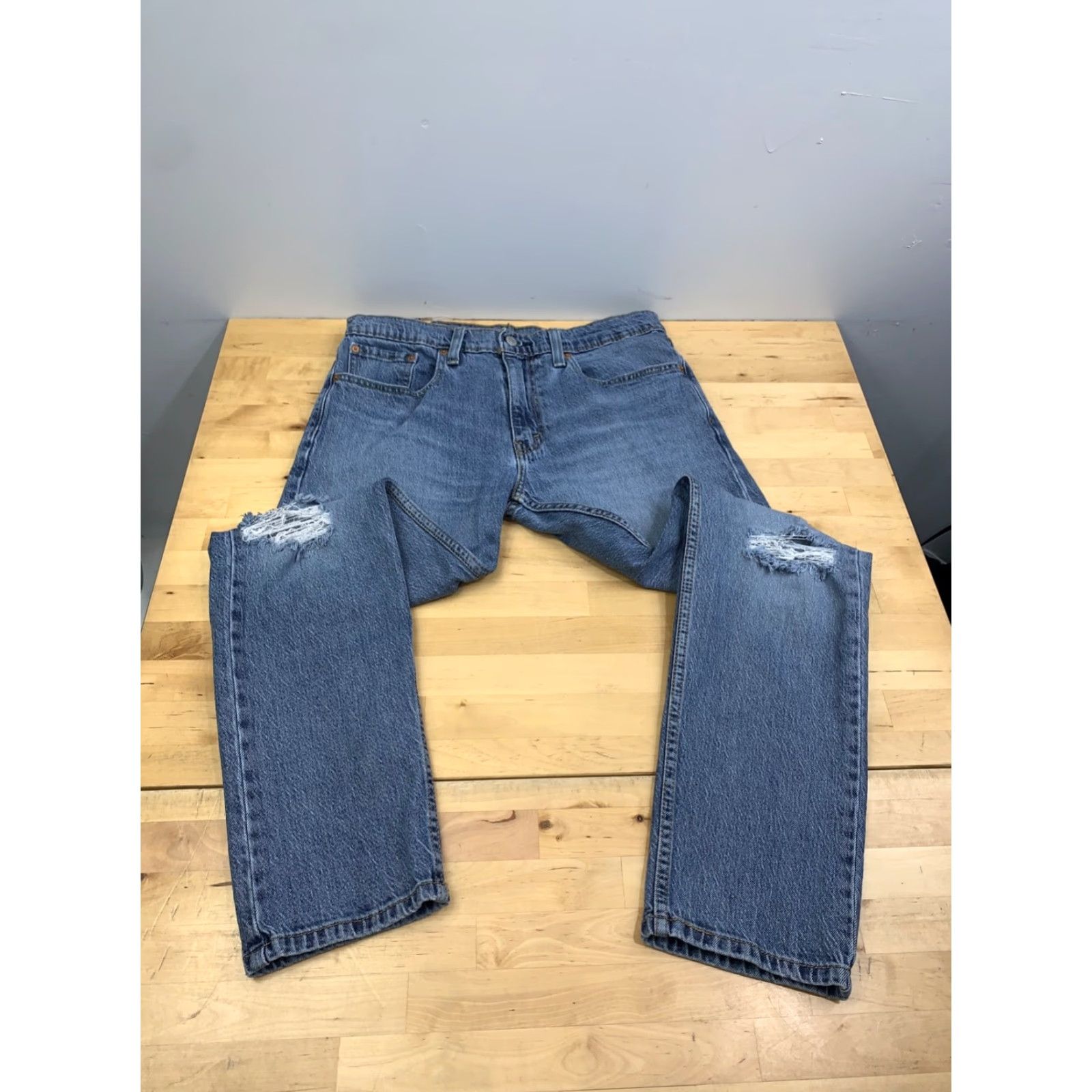 Levi's Levi's 502 Jeans Slim Straight Denim 33x30 Blue Light Wash Men Regular Vintage: No - 5-Pocket Design Size US 33 - 5 Thumbnail