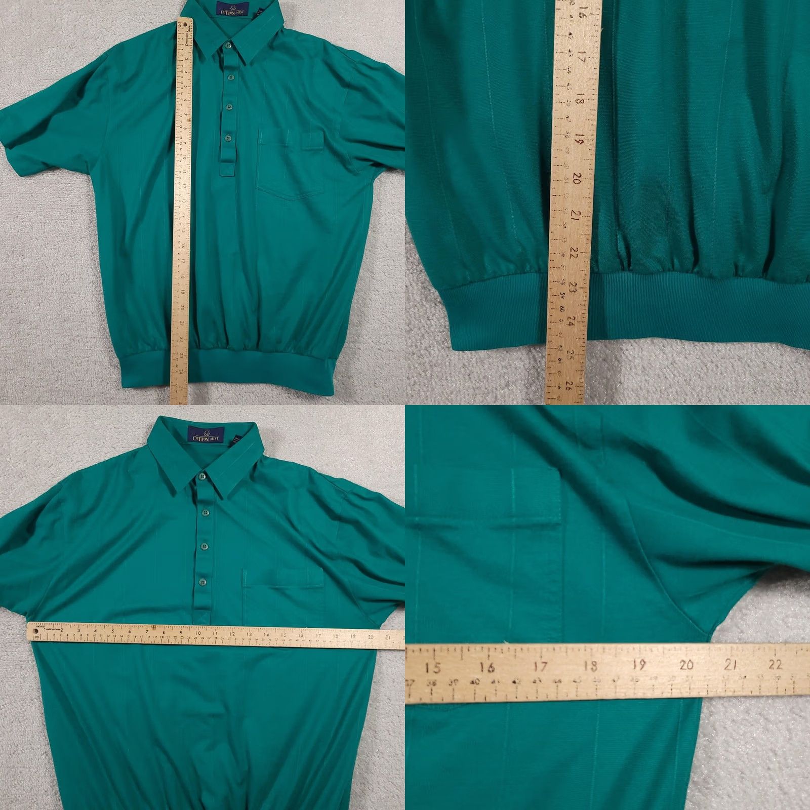 Vintage Cotton Mist Polo Shirt Mens M Green Short Sleeve Pocket Retro Pullover Tee Size US M / EU 48-50 / 2 - 8 Thumbnail