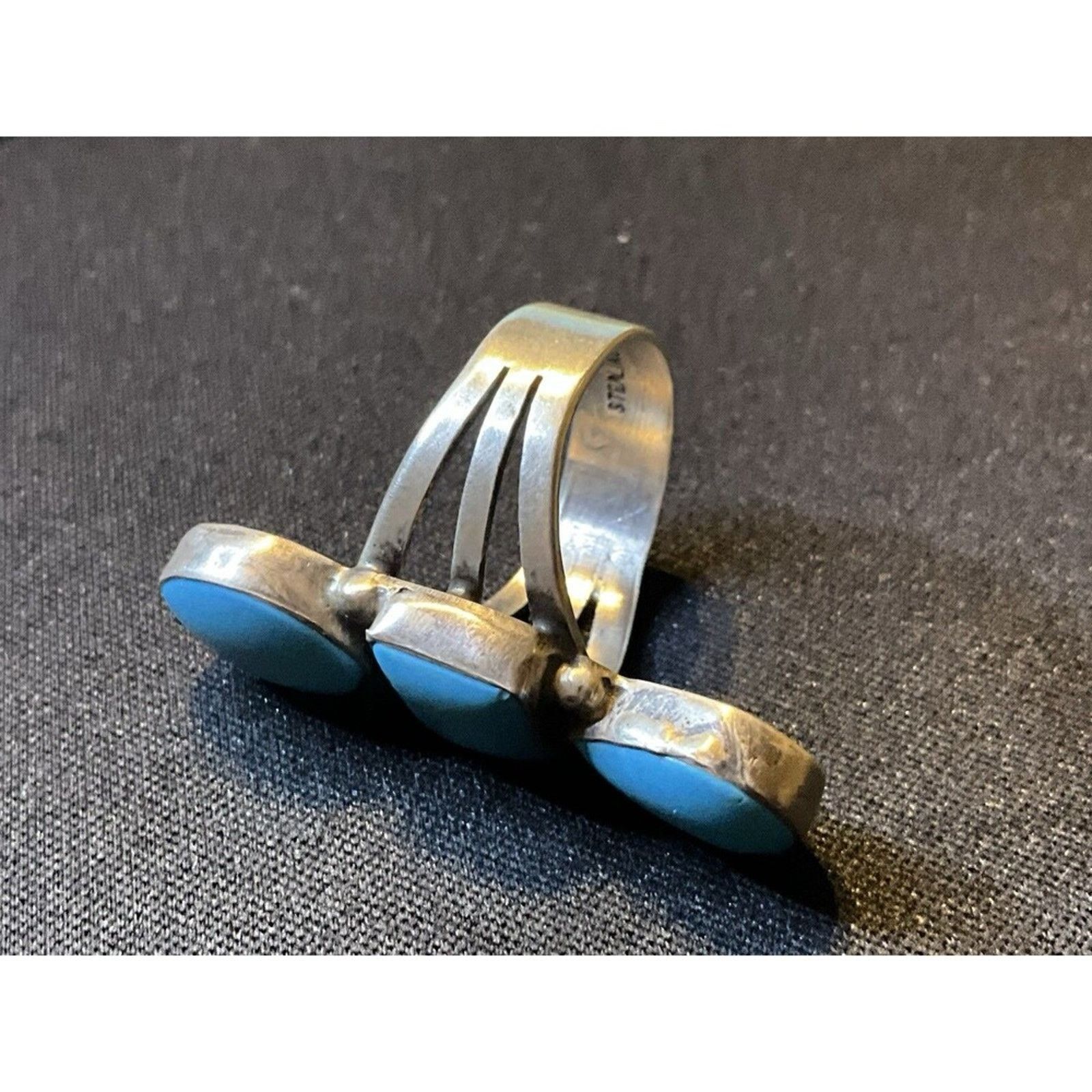 Other Sterling 925 Trio Turquoise Navajo Ring Size 7 Size ONE SIZE - 3 Thumbnail