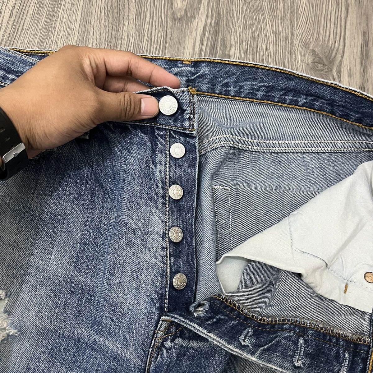 Levi's Vintage Clothing 2000s Levi's 501 Distresse Denim ifsixwasnine Size US 34 / EU 50 - 18 Thumbnail