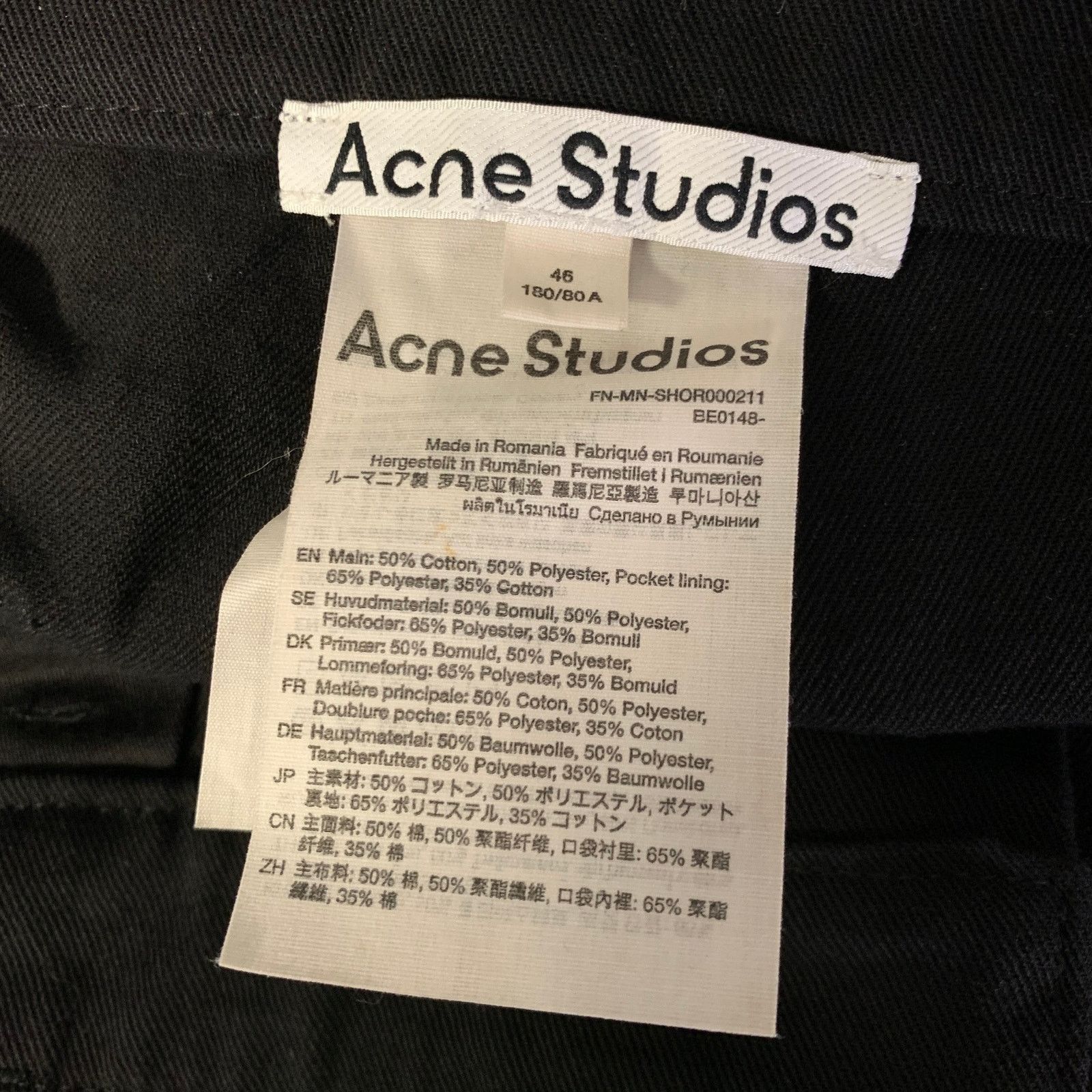 Acne Studios ACNE STUDIOS Size 30 Black Cotton Blend Shorts Size US 30 / EU 46 - 4 Thumbnail
