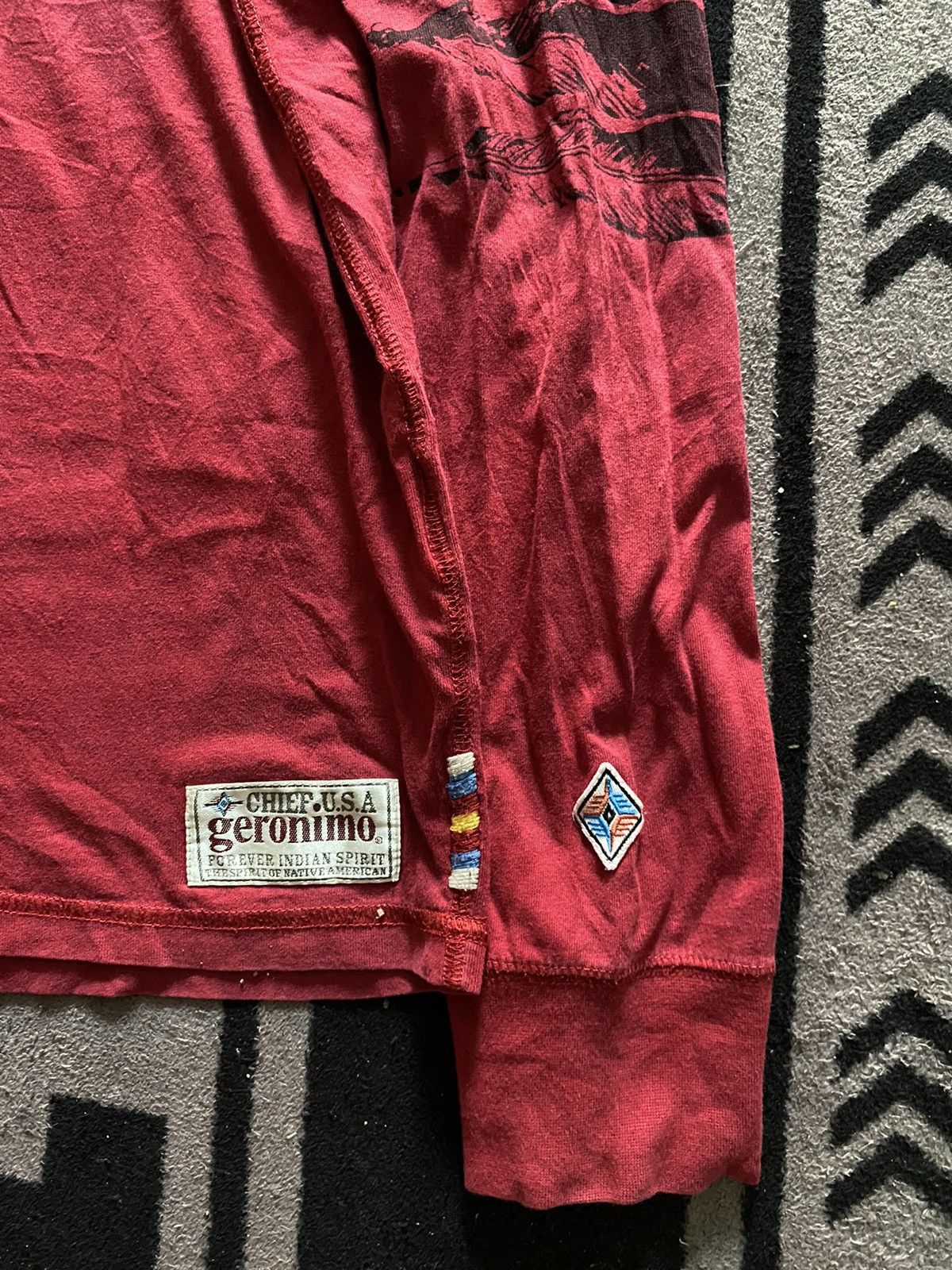 If Six Was Nine × Japanese Brand × Le Grande Bleu (L.G.B.) 2000s geronimo native american feather longsleeve tshirt Size US L / EU 52-54 / 3 - 7 Thumbnail