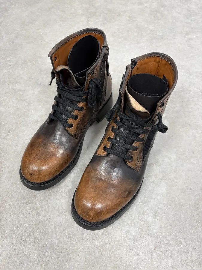 Dsquared2 2010s Dsquared2 Brown Irregular Leather Boots Size US 9 / EU 42 - 3 Thumbnail