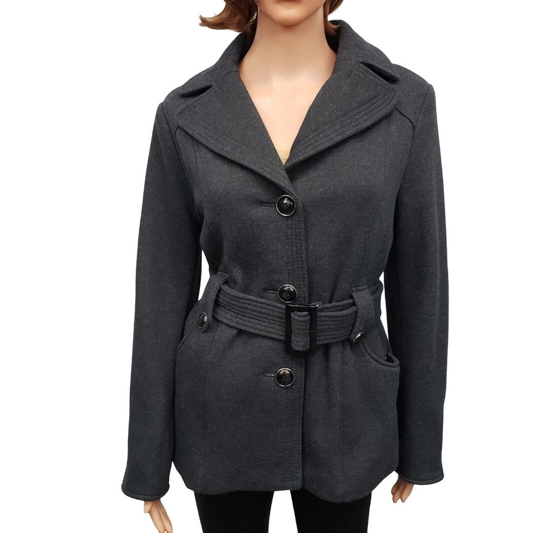 Kenneth Cole NWT Kenneth Cole Reaction Pea coat M Belted Cotton Poly Size M / US 6-8 / IT 42-44 - 3 Thumbnail