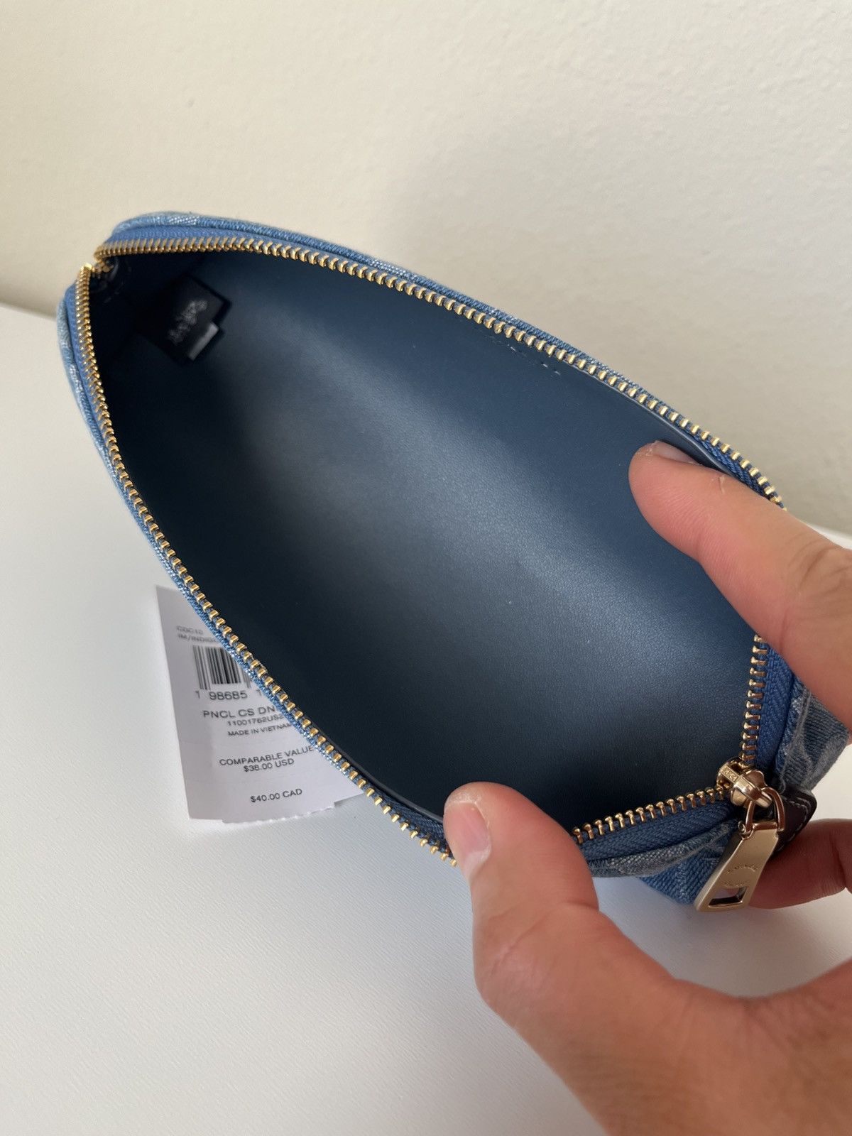 Coach Coach Pencil Case In Signature Denim Size ONE SIZE - 5 Thumbnail