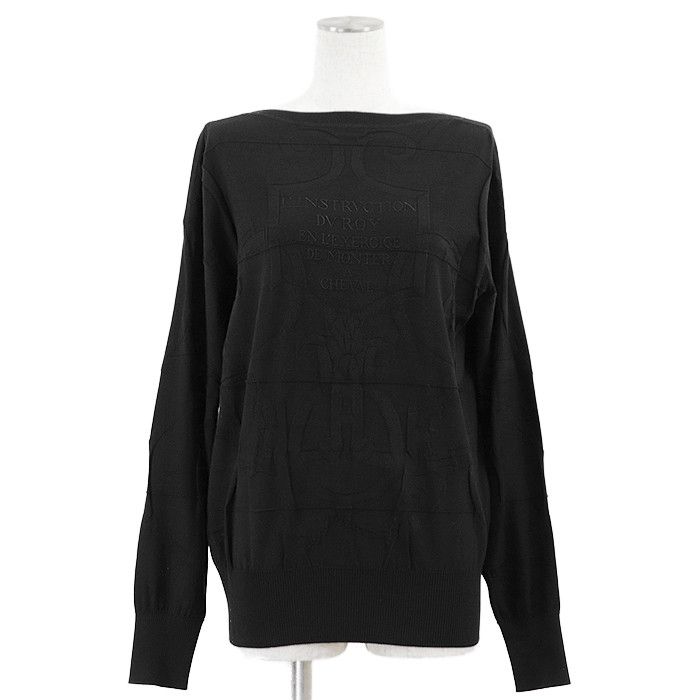 Hermes Hermes Hermès L’INSTRVCTION36 Silk Cotton Knit Pullover Textile Tops DUTY FREE for USA Size ONE SIZE - 1 Thumbnail