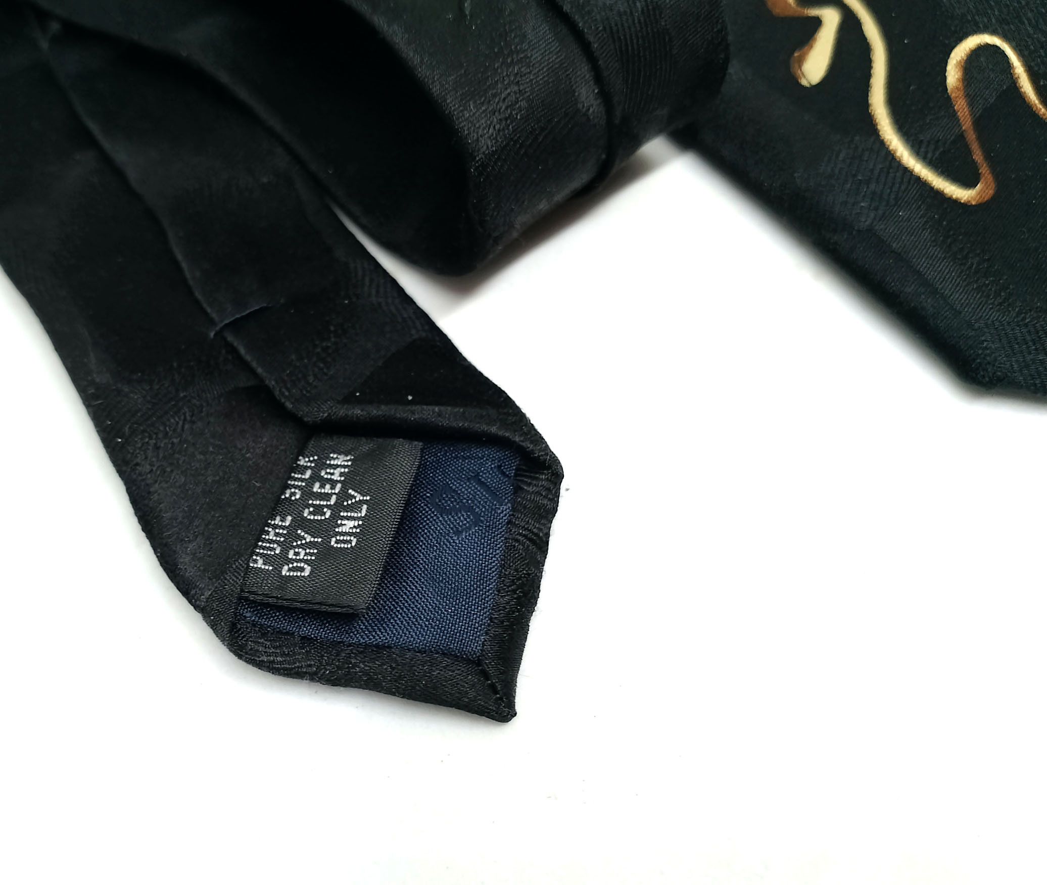 Other Vintage 90s Geek Silk Tie Scruff of the Neck England Size ONE SIZE - 8 Thumbnail