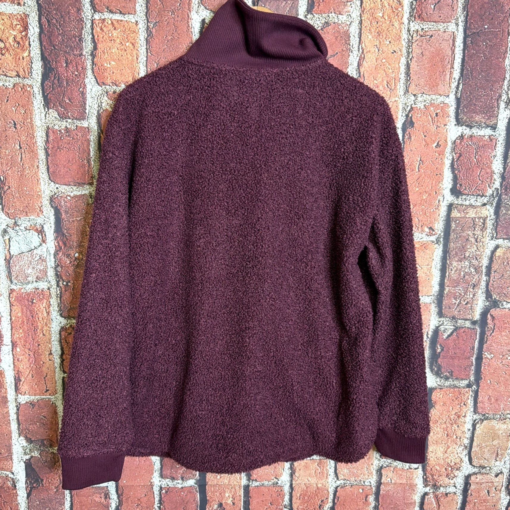 Vintage Maurices Womens Pullover Sweatshirt 1/4 Zip Mock Neck Long Sleeve Activewear M NWT Red Maroon Sherpa 100% Polyester Fleece Zipper Size M / US 6-8 / IT 42-44 - 3 Thumbnail
