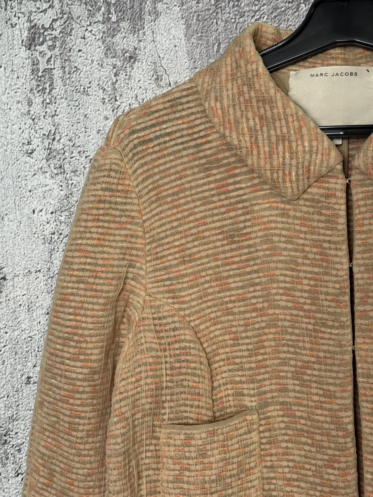 Marc Jacobs Marc Jacobs Textured Silk Blend Jacket Beige Pink Blazer Size M / US 6-8 / IT 42-44 - 3 Thumbnail