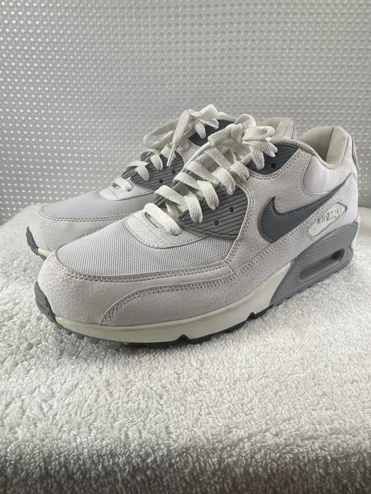 Nike Nike Air Max 90 Essential White/Grey Shoes Size US 11.5 / IT 41.5 - 2 Thumbnail
