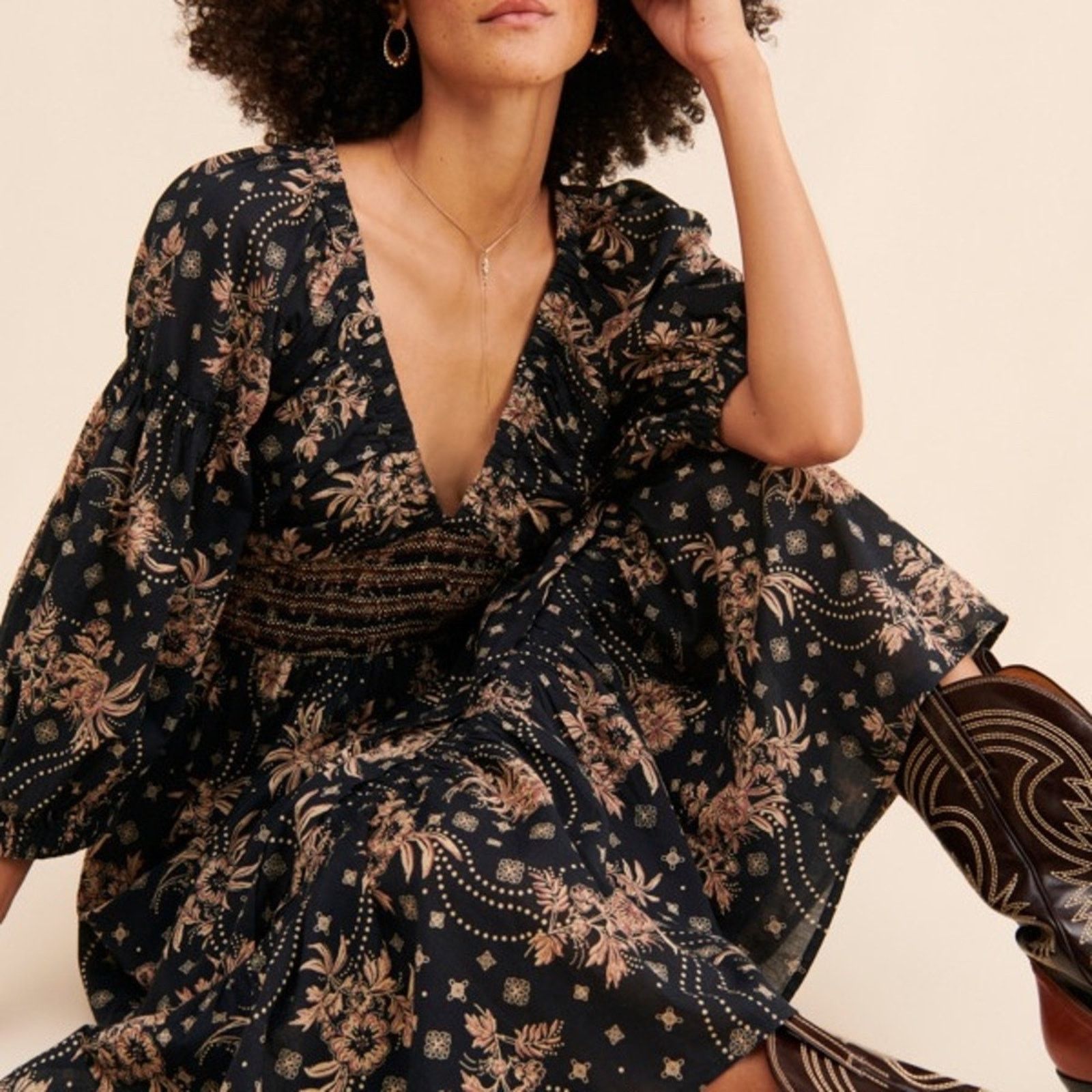 Free People Free People Golden Hour Smocked Bodice Maxi Dress Womens XS Size XS / US 0-2 / IT 36-38 - 3 Thumbnail