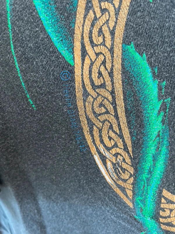 Designer Vintage 90s / 80s single stitch Celtic graphic T shirt Size US XXL / EU 58 / 5 - 4 Thumbnail