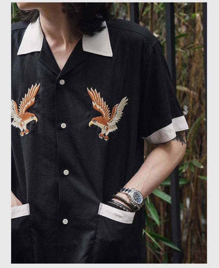 Designer × Japanese Brand Old Fashioned Embroidery Camp Shirt Vintage Size US XXL / EU 58 / 5 - 3 Thumbnail