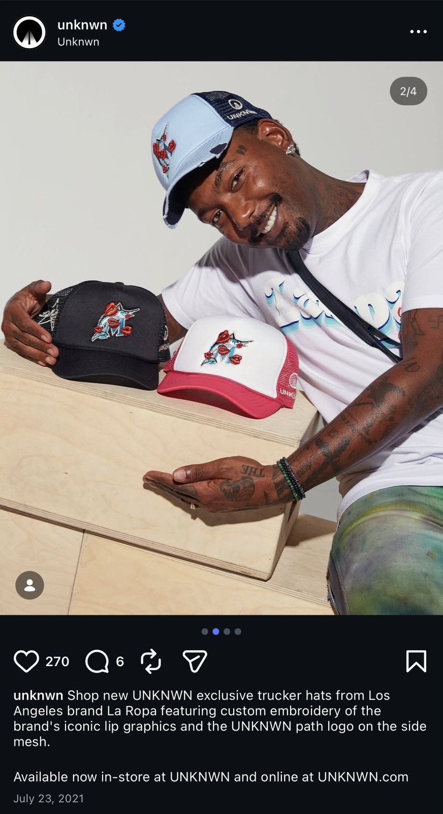LaRopa LaRopa x UNKNWN Miami Marlins Exclusive Trucker Hat Blue Size ONE SIZE - 19 Thumbnail