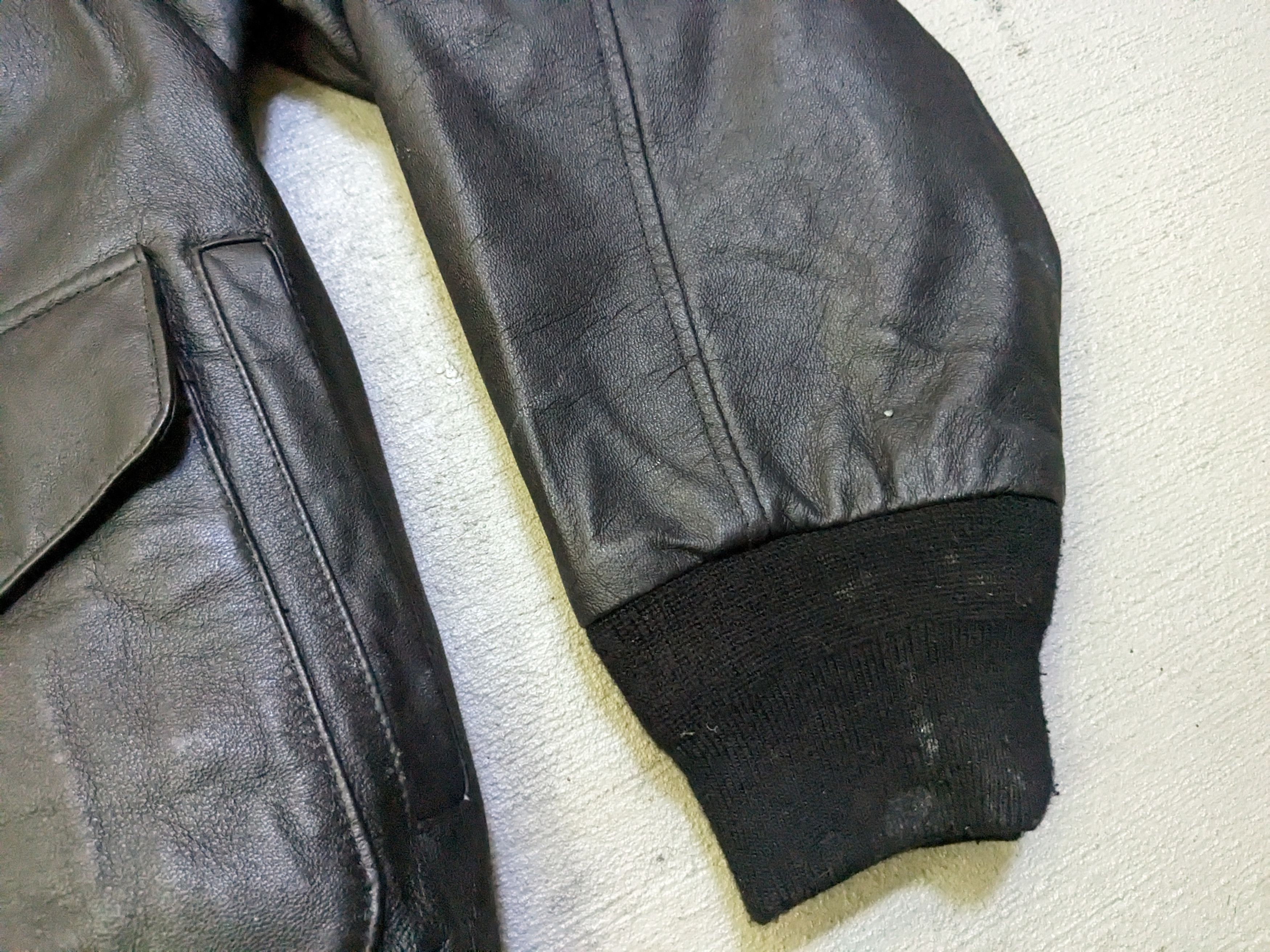 Genuine Leather Air Force Leather Jacket Black Size XL Tall Bomber XLT Size US XL / EU 56 / 4 - 5 Thumbnail