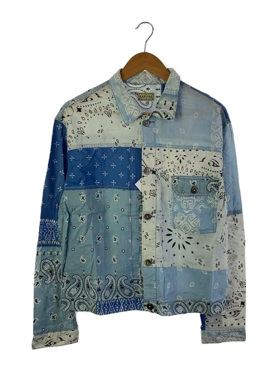 image of Kapital Reconstructed Bandana Button Shirt in Blue, Men's (Size 2XL)