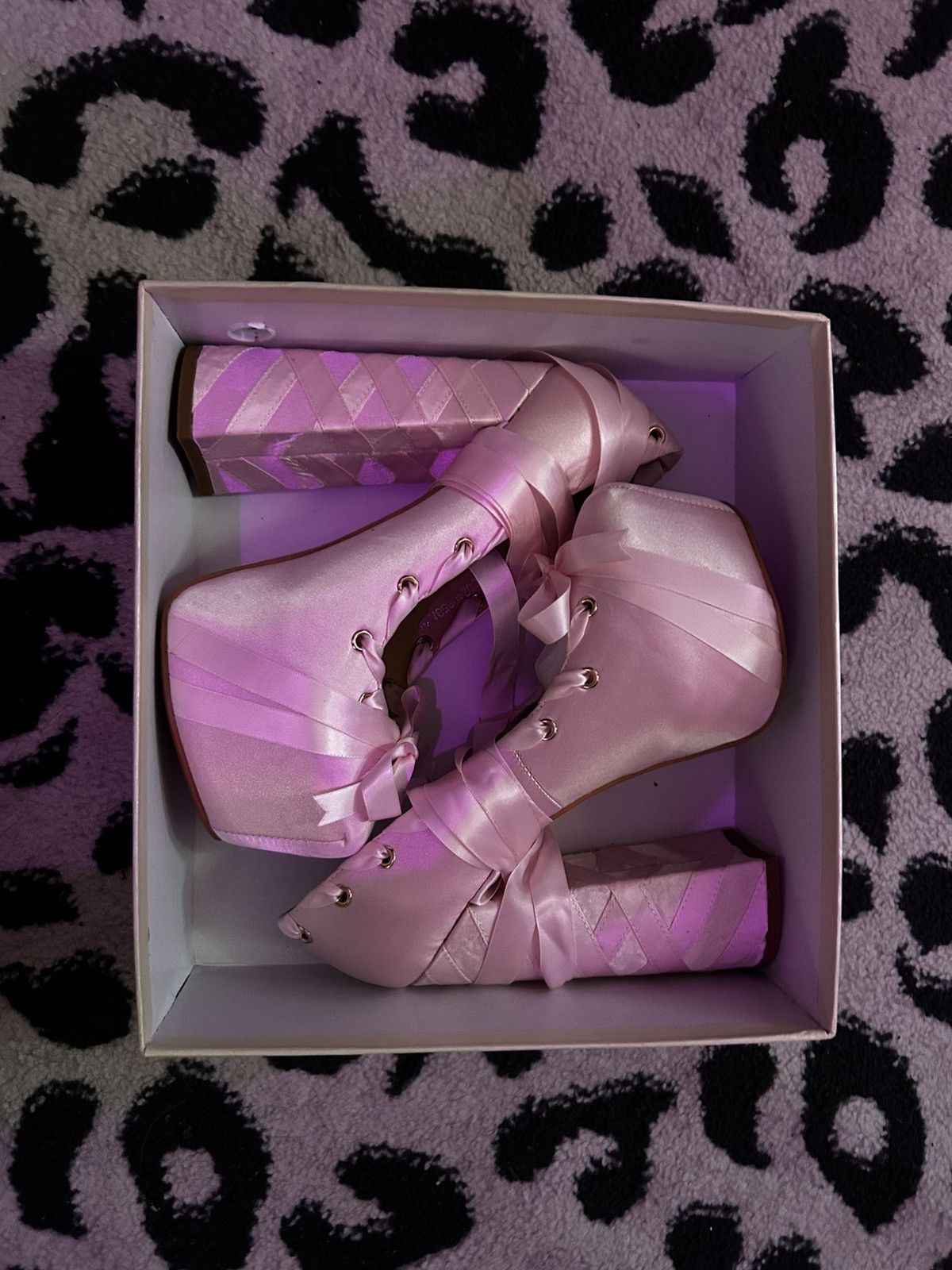 Dolls Kill 🎀 Pink Satin Ballet Ribbon Platforms 🎀 Size US 8 / IT 38 - 1 Thumbnail