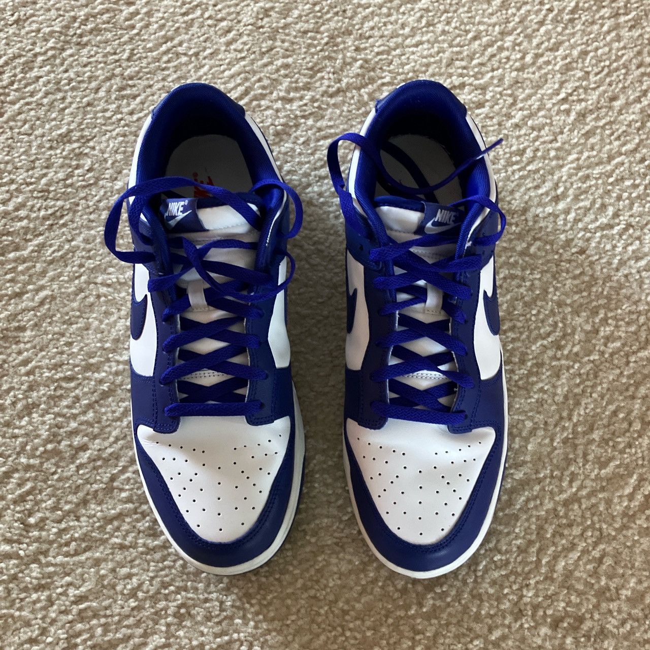 Nike Nike Dunk Low Retro White/Concord/University Red Size US 12 / EU 45 - 2 Thumbnail