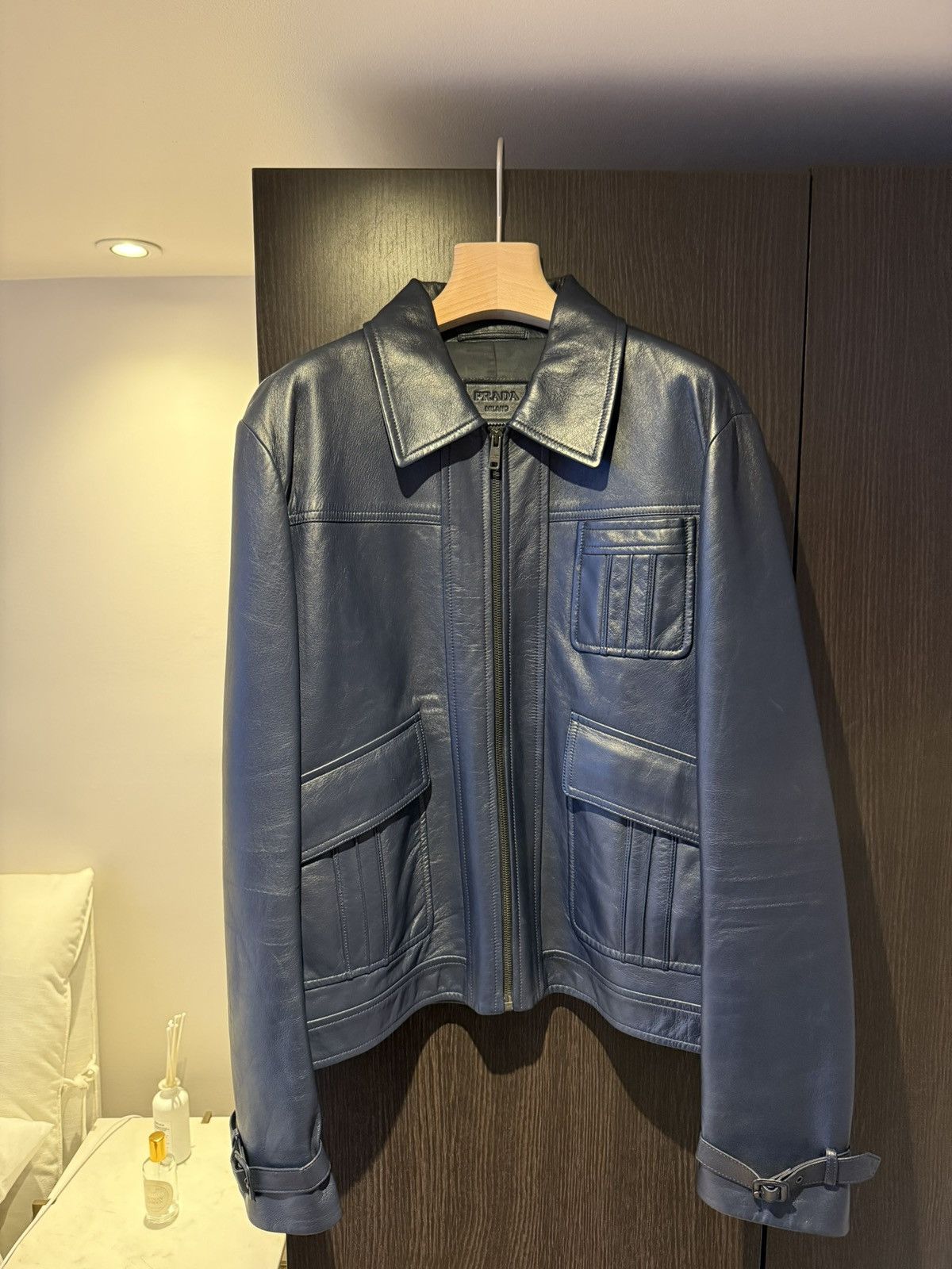 Prada Prada Leather Biker Jacket Size US L / EU 52-54 / 3 - 1 Thumbnail