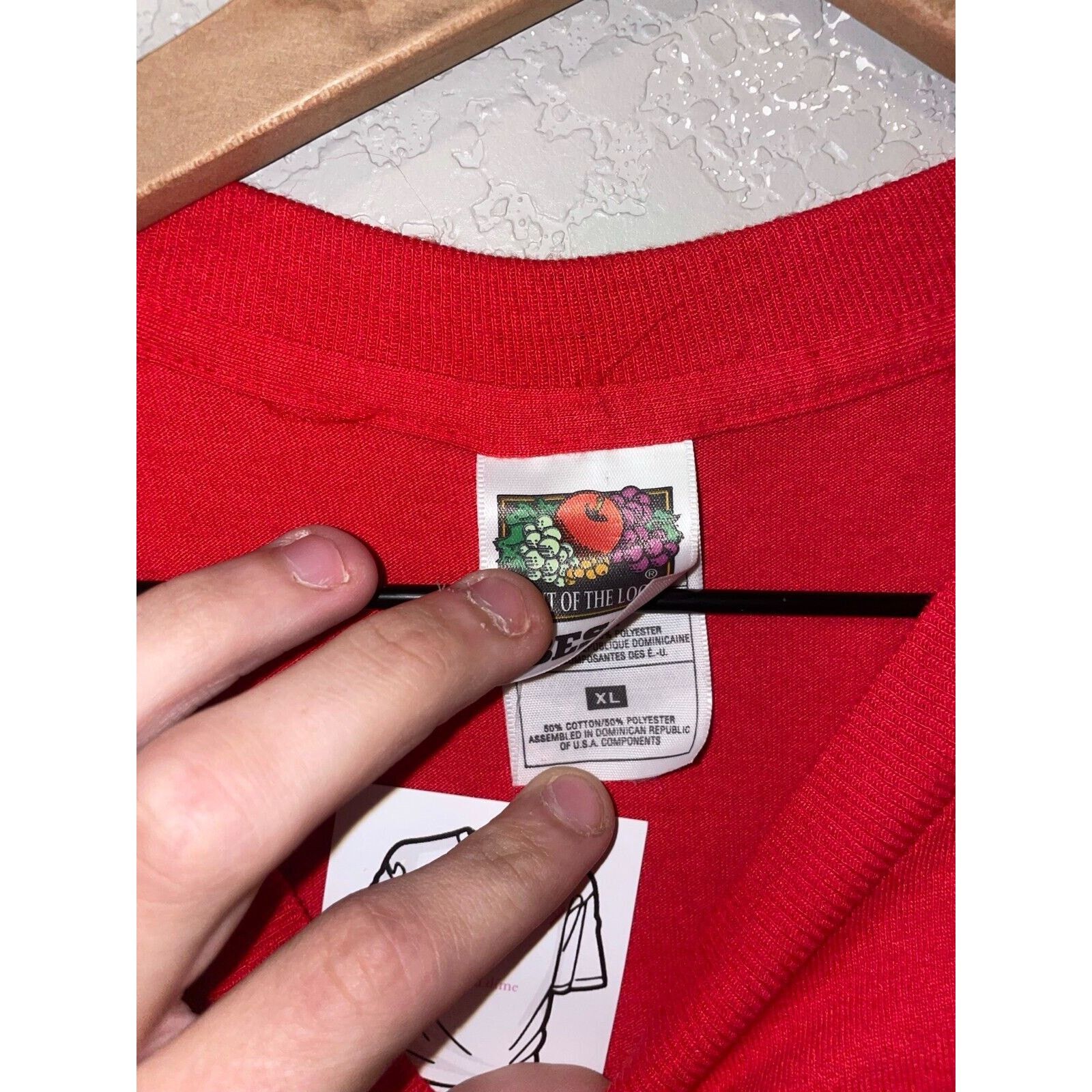 Fruit Of The Loom Vintage Solomon Shirt Slammers Basketball Red Tee 90s VTG XL Size US XL / EU 56 / 4 - 5 Thumbnail