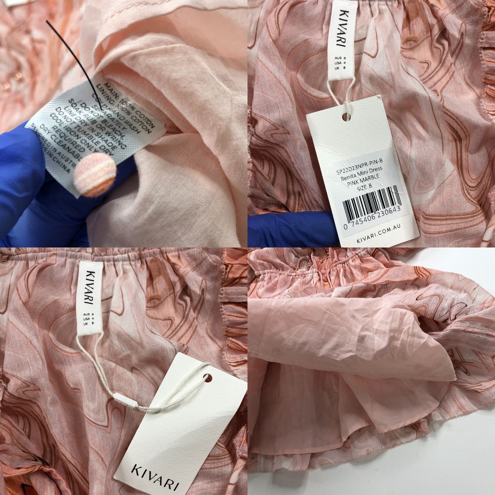 Vintage Kivari Benita NEW Pink Marble US 4 Women’s Lined Mini Dress Boho Festival HRJ Dress Short Bohemian Women’s Lined Mini 4 Pink Marble Size S / US 4 / IT 40 - 9 Thumbnail
