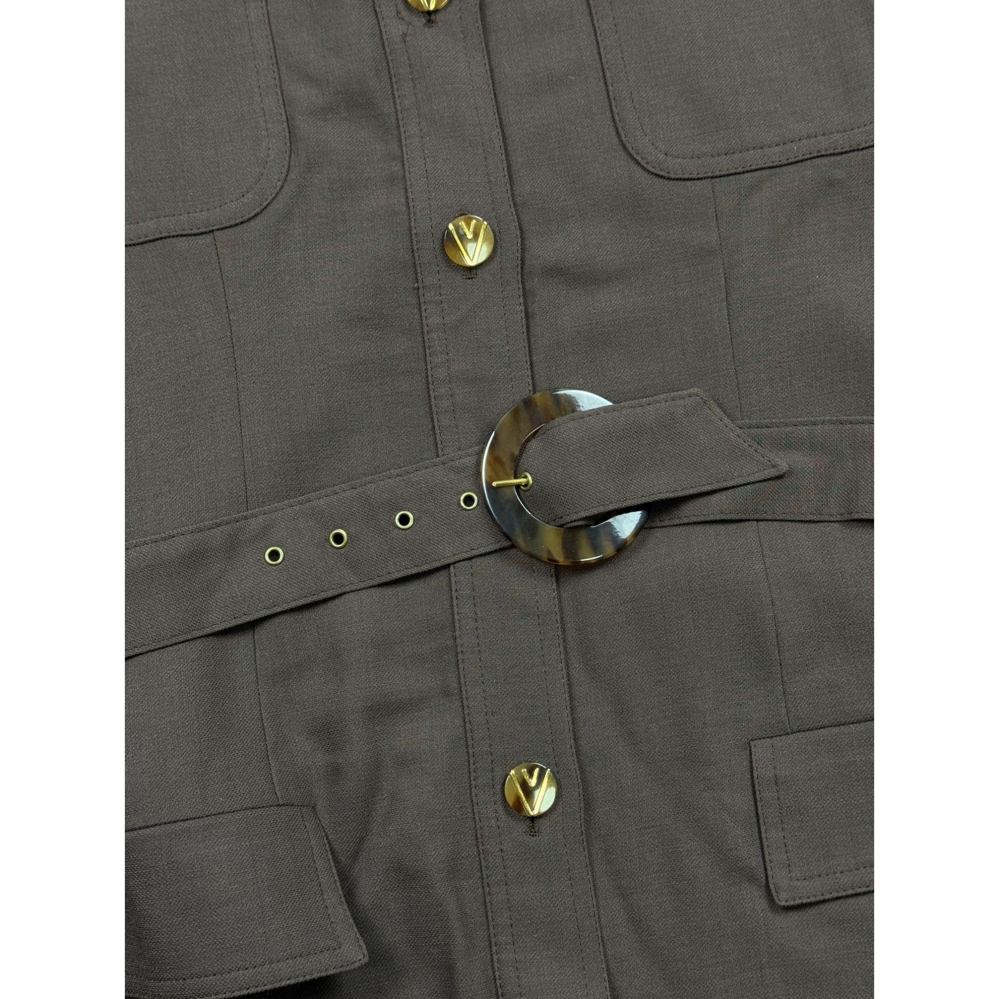 Valentino Valentino Miss V Vintage Belted Overshirt (Y1209) Size M / US 6-8 / IT 42-44 - 3 Thumbnail