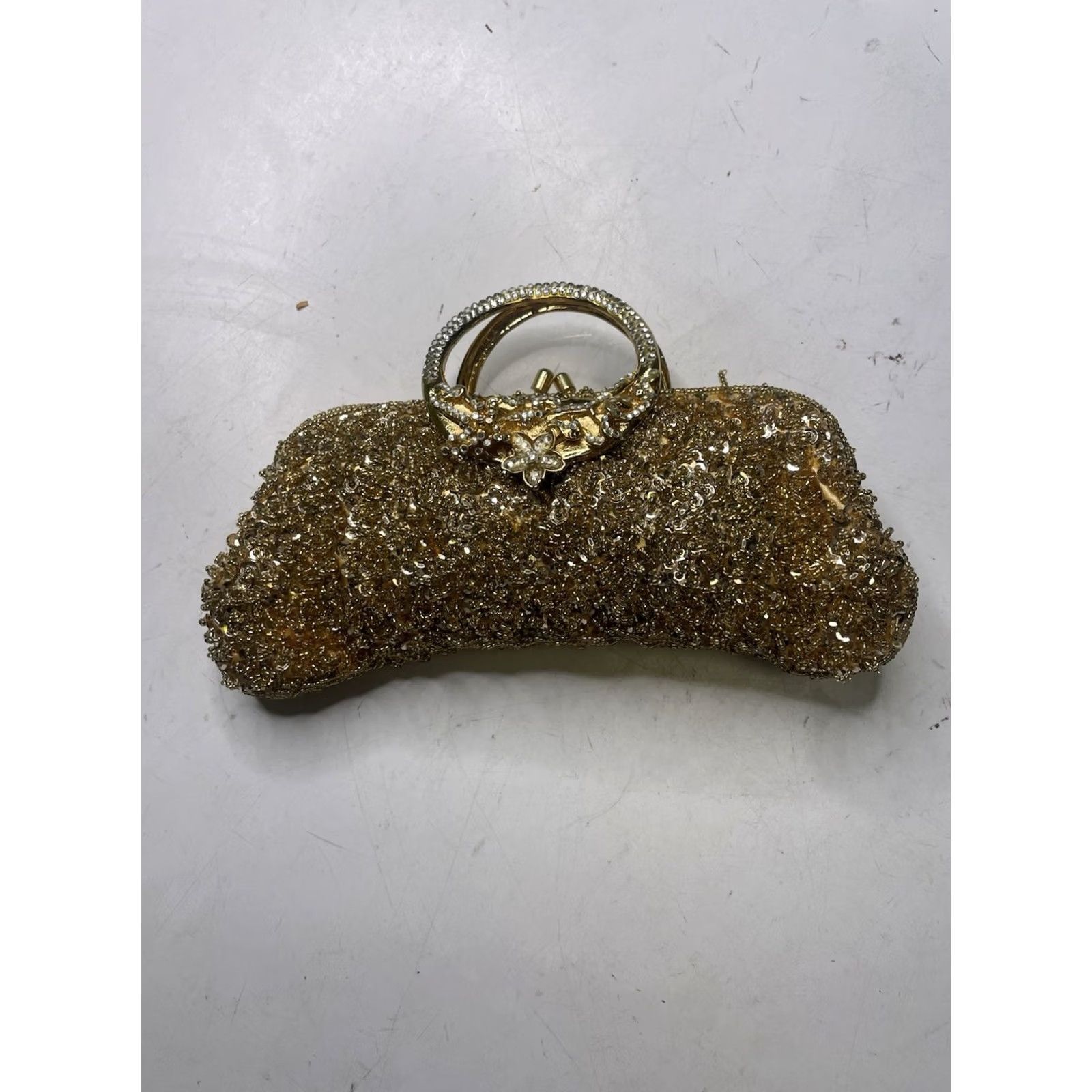Lord & Taylor VINTAGE Lord & Taylor Jewel Toned Gold Silver Beaded Evening Bag Clutch Chain Strap VTG Size ONE SIZE - 4 Thumbnail