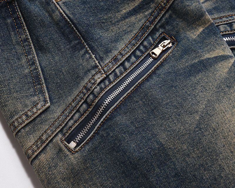 Vintage American retro washed multi-pocket distressed jeans Size US 32 / EU 48 - 4 Thumbnail