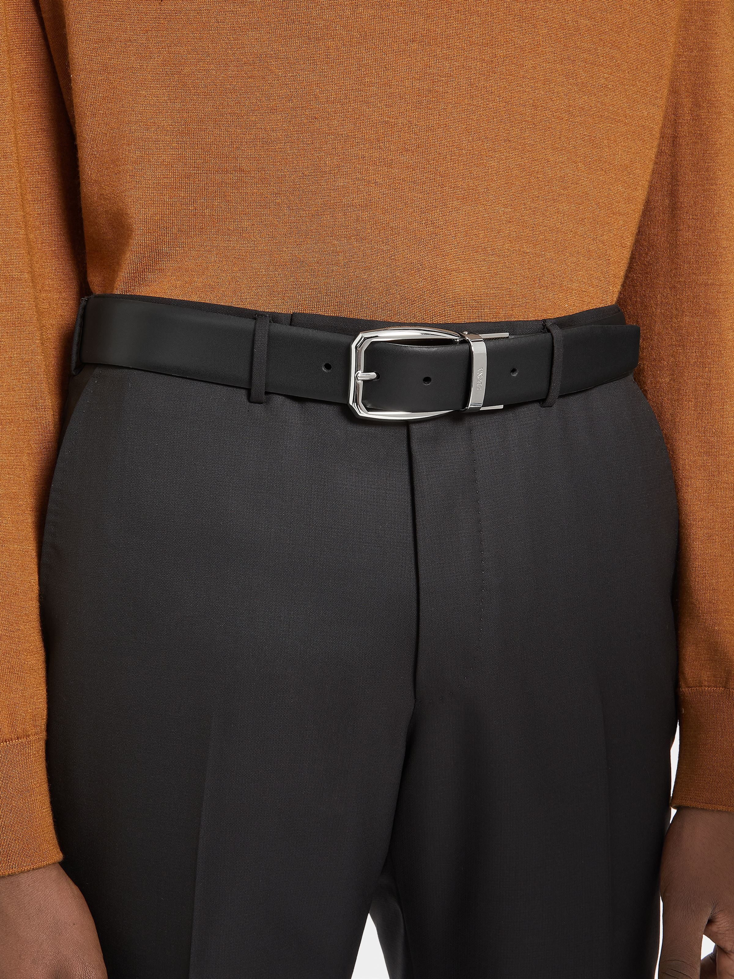 Ermenegildo Zegna o1s1rm0425 RBSLIE8 Size: 110 / Belt in Black Size 44 - 3 Thumbnail