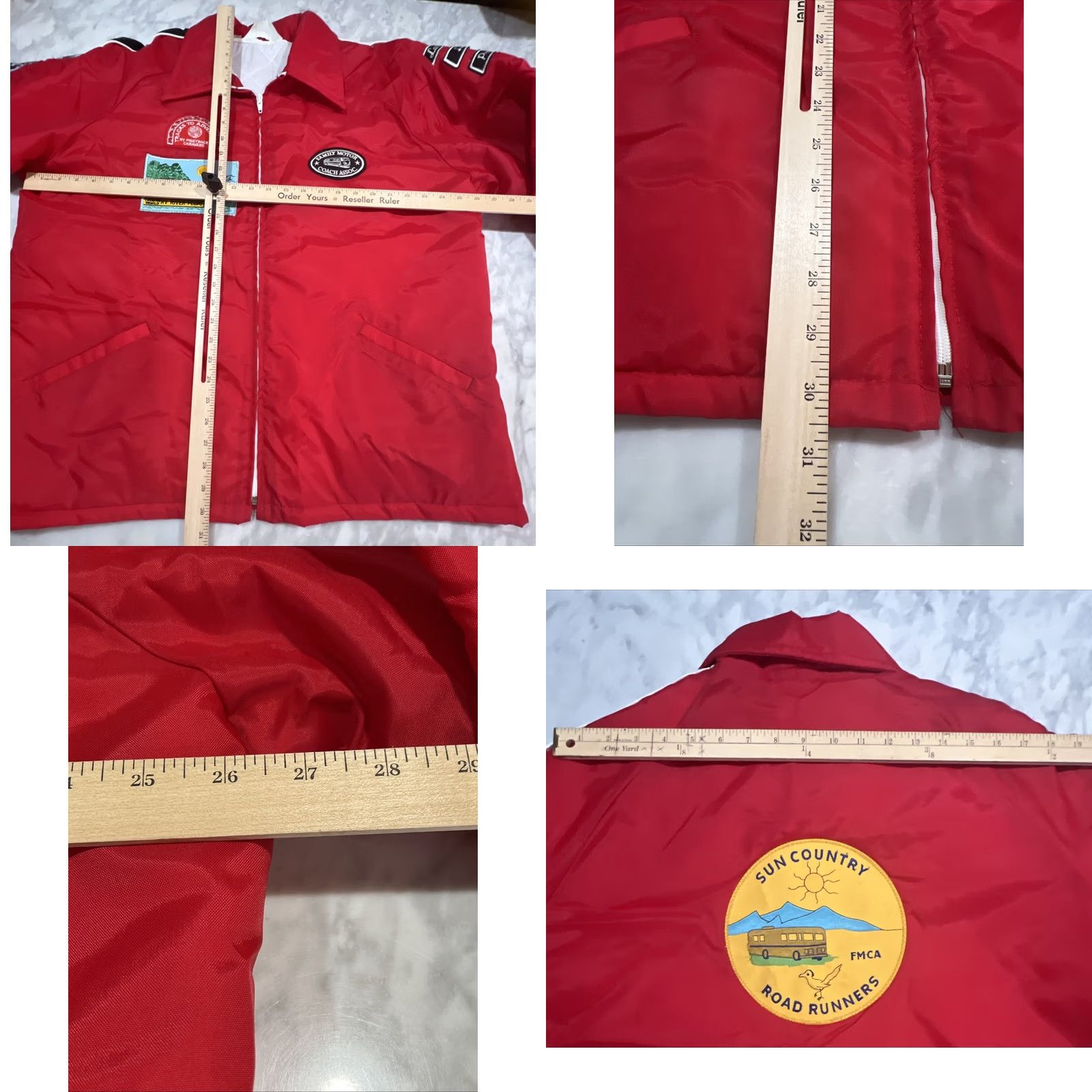 Salem Sportswear VINTAGE GEM Sportswear Jacket Men Large Red Windbreaker Full Zip Patches Travel Outdoor USA Size US L / EU 52-54 / 3 - 9 Thumbnail