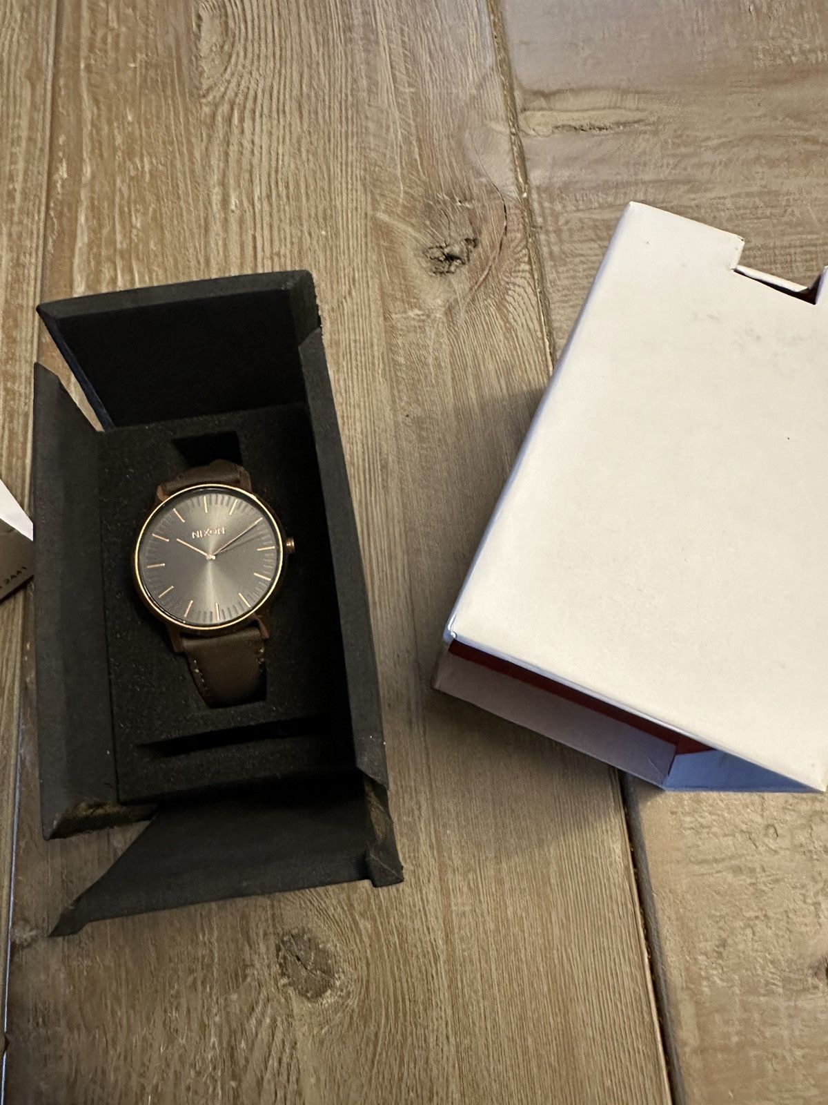 Nixon Nixon Porter Leather Rose Gold/ Gunmetal Watch - NWT Size ONE SIZE - 3 Thumbnail