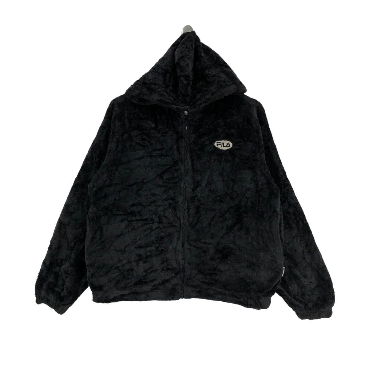 image of Fila Fleece Hoodies Sherpa Outdoor Style Streetwear in Black, Men's (Size Small)