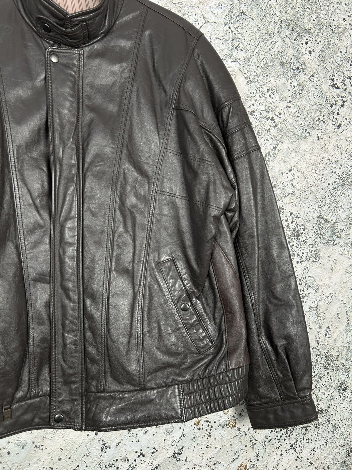 Vintage Vintage Genuine Leather Bomber Jacket 90s Brown Archive Size US L / EU 52-54 / 3 - 5 Thumbnail