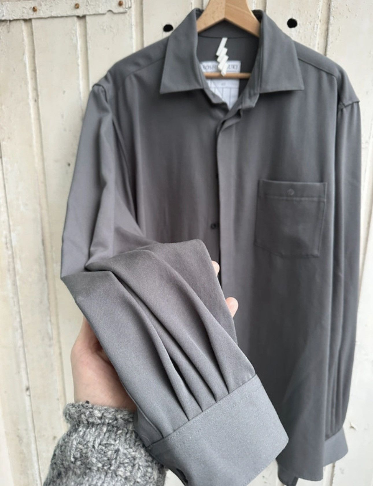 SOSHIOTSUKI Soshiotsuki Spread Collar Gray Shirt Size US M / EU 48-50 / 2 - 4 Thumbnail