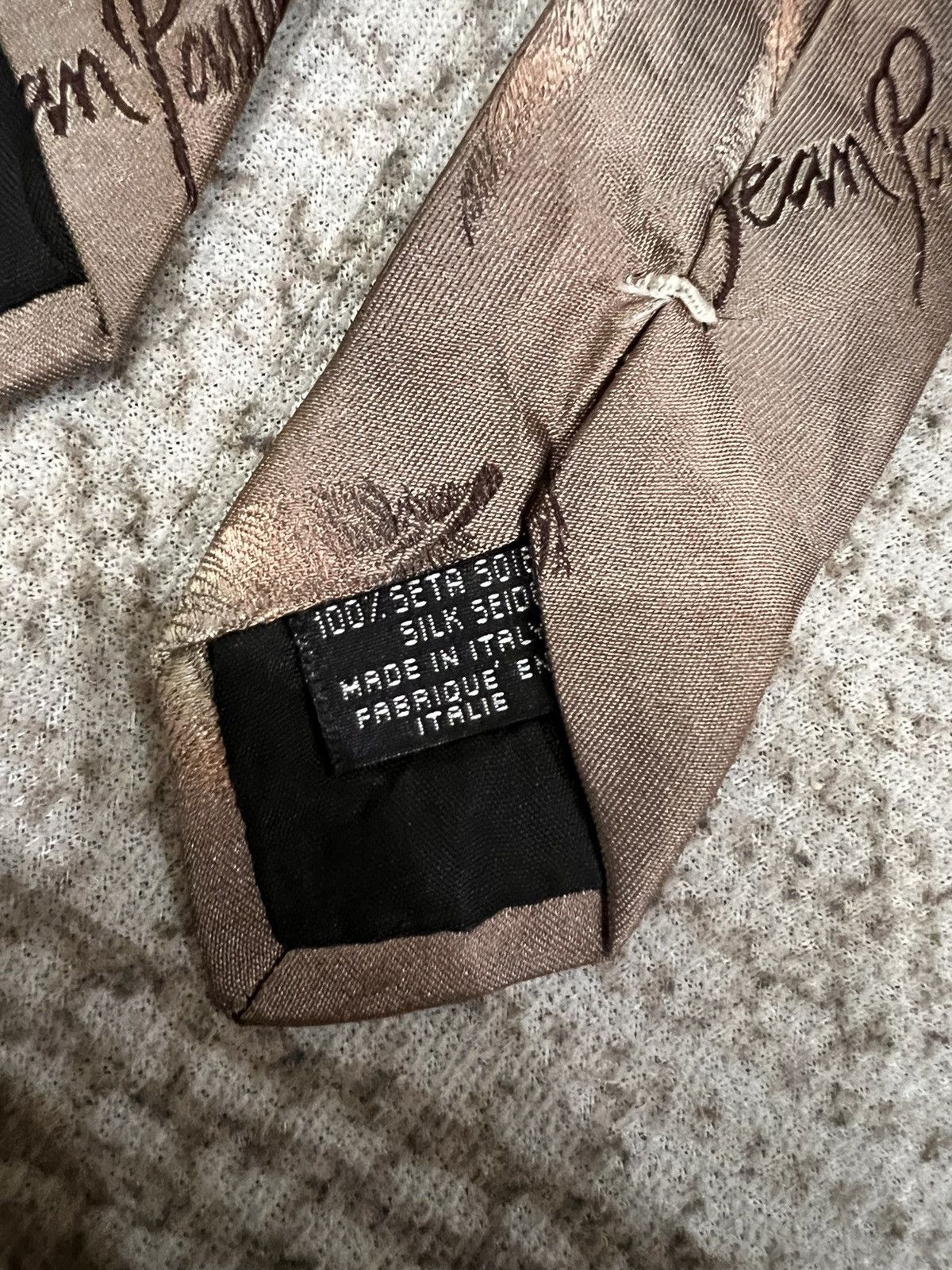Jean Paul Gaultier Jean Paul Gaultier Spell Out Silk Tie Size ONE SIZE - 7 Thumbnail